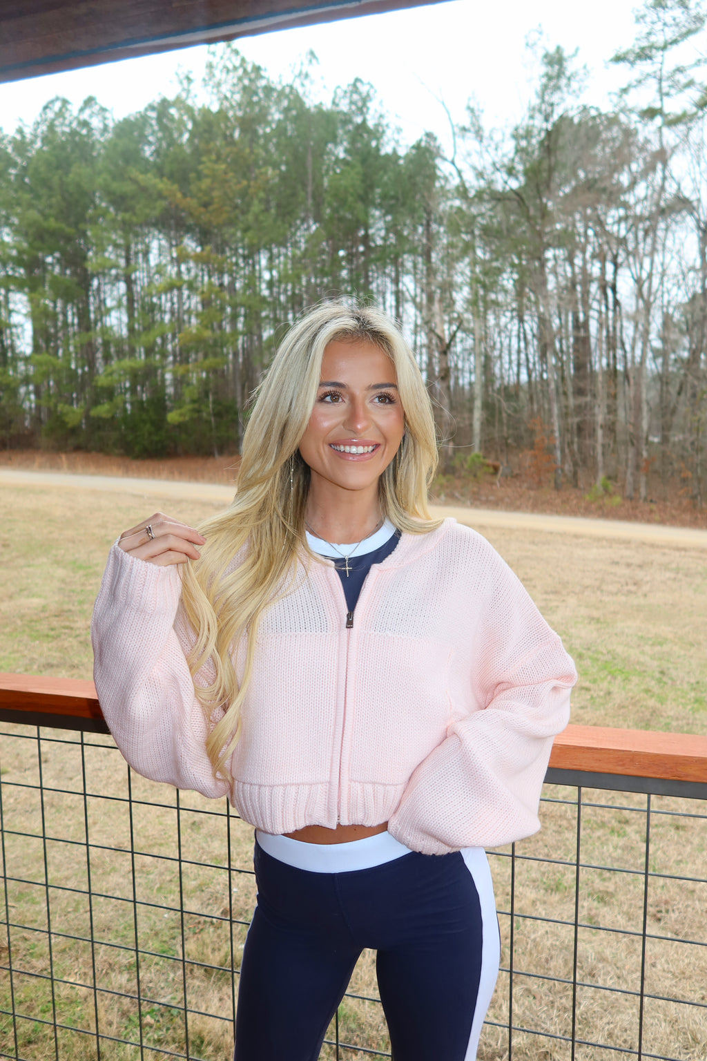 Palmer Knit Zip Up (Pink)