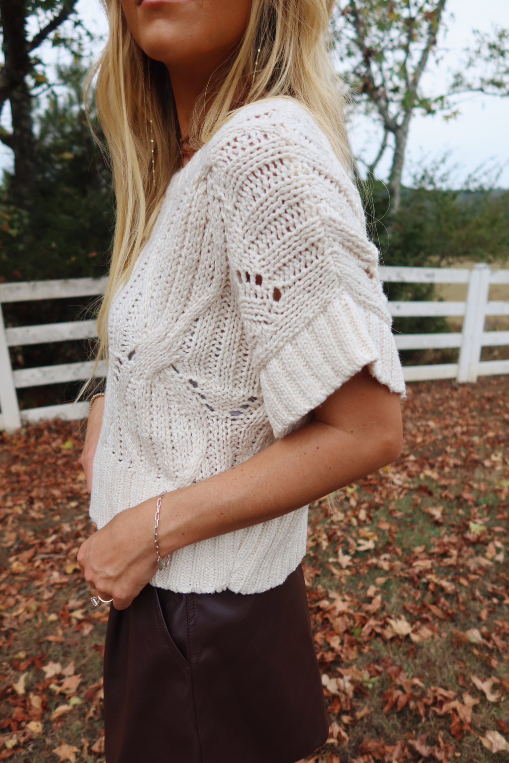 Lennie Crochet Sweater (White)