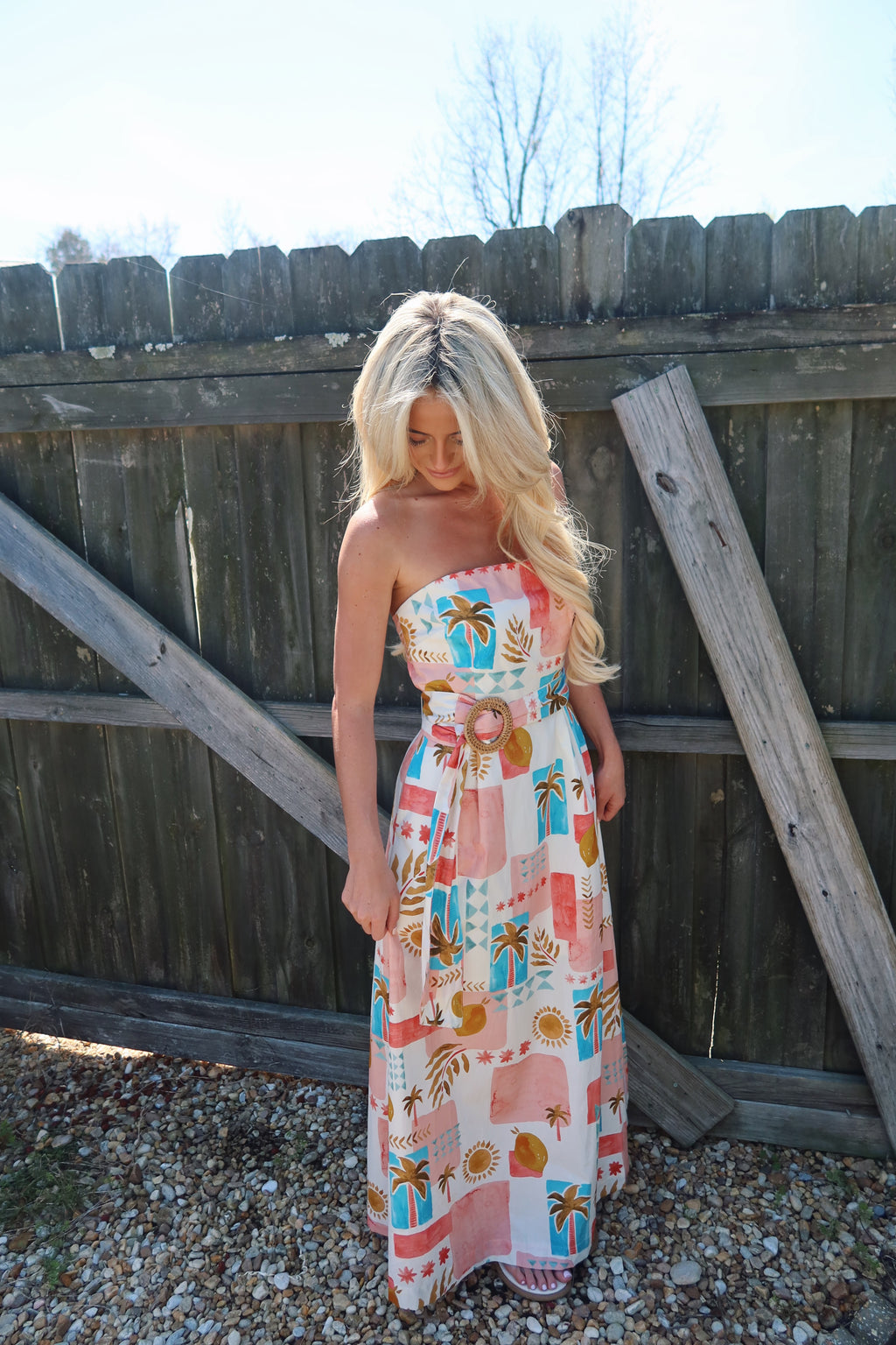 Moroccan Spring Belted Maxi Dress