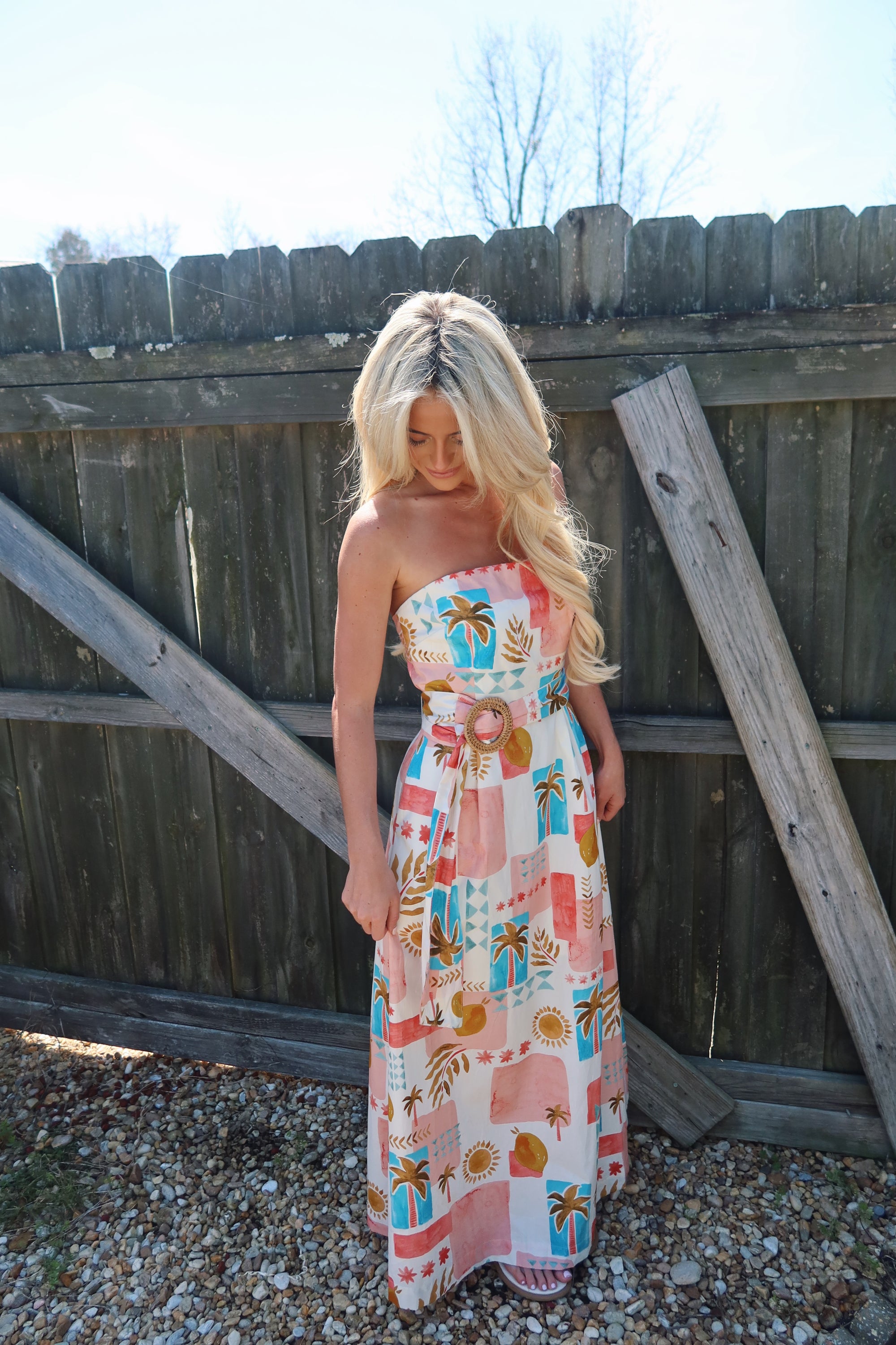 Moroccan Spring Belted Maxi Dress