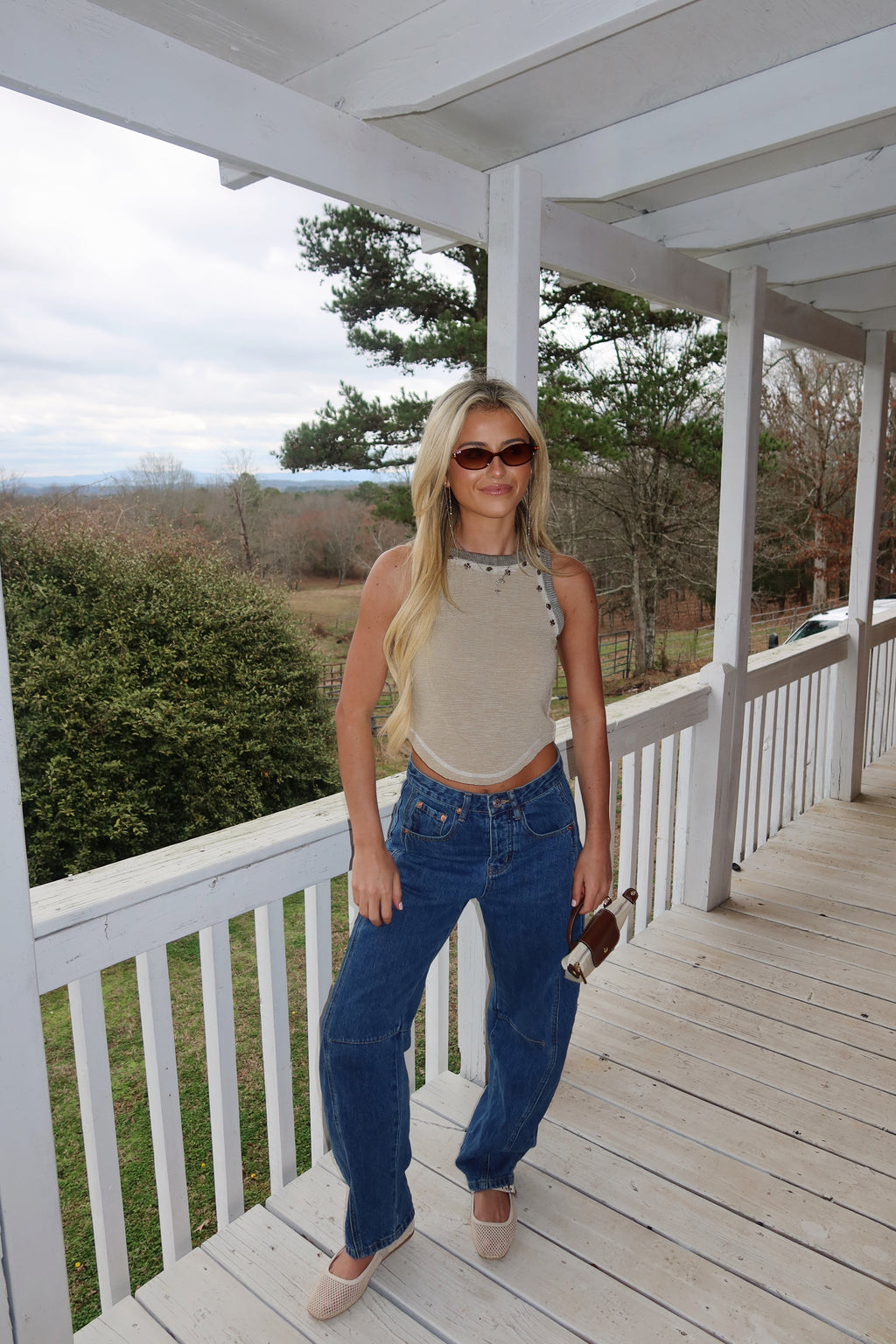 Audrey Sleeveless Knit Top-Olive