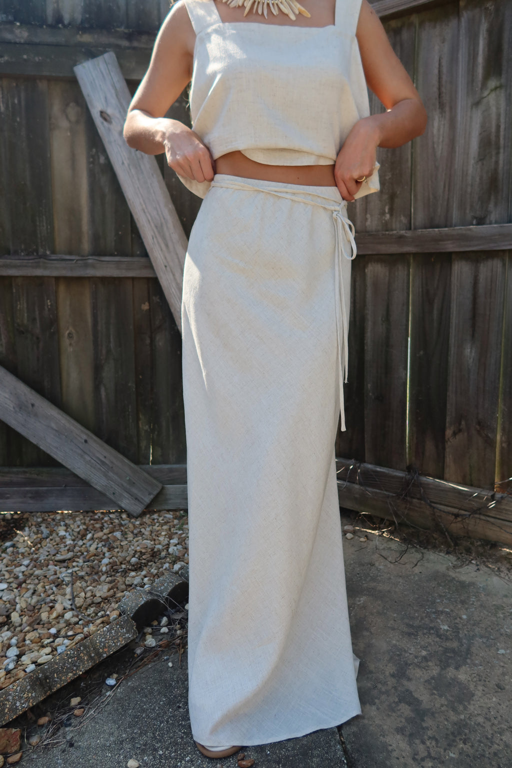 Capri Linen Skirt Set