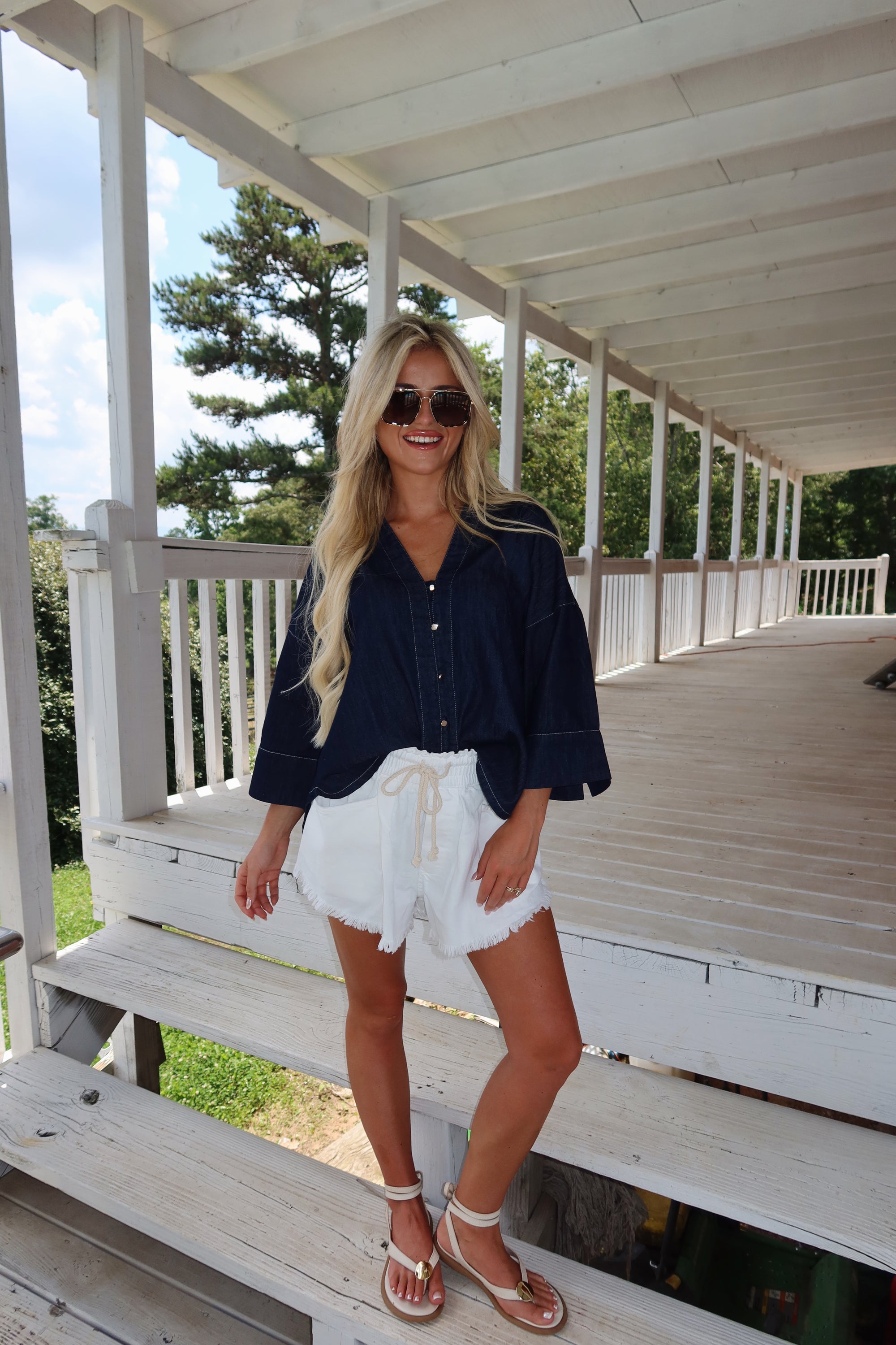 Wrenley Oversized Denim Top