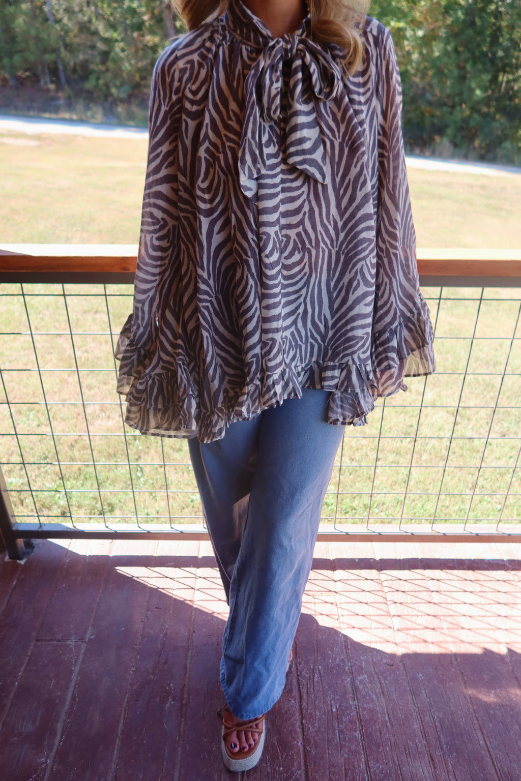 Sue Zebra Blouse