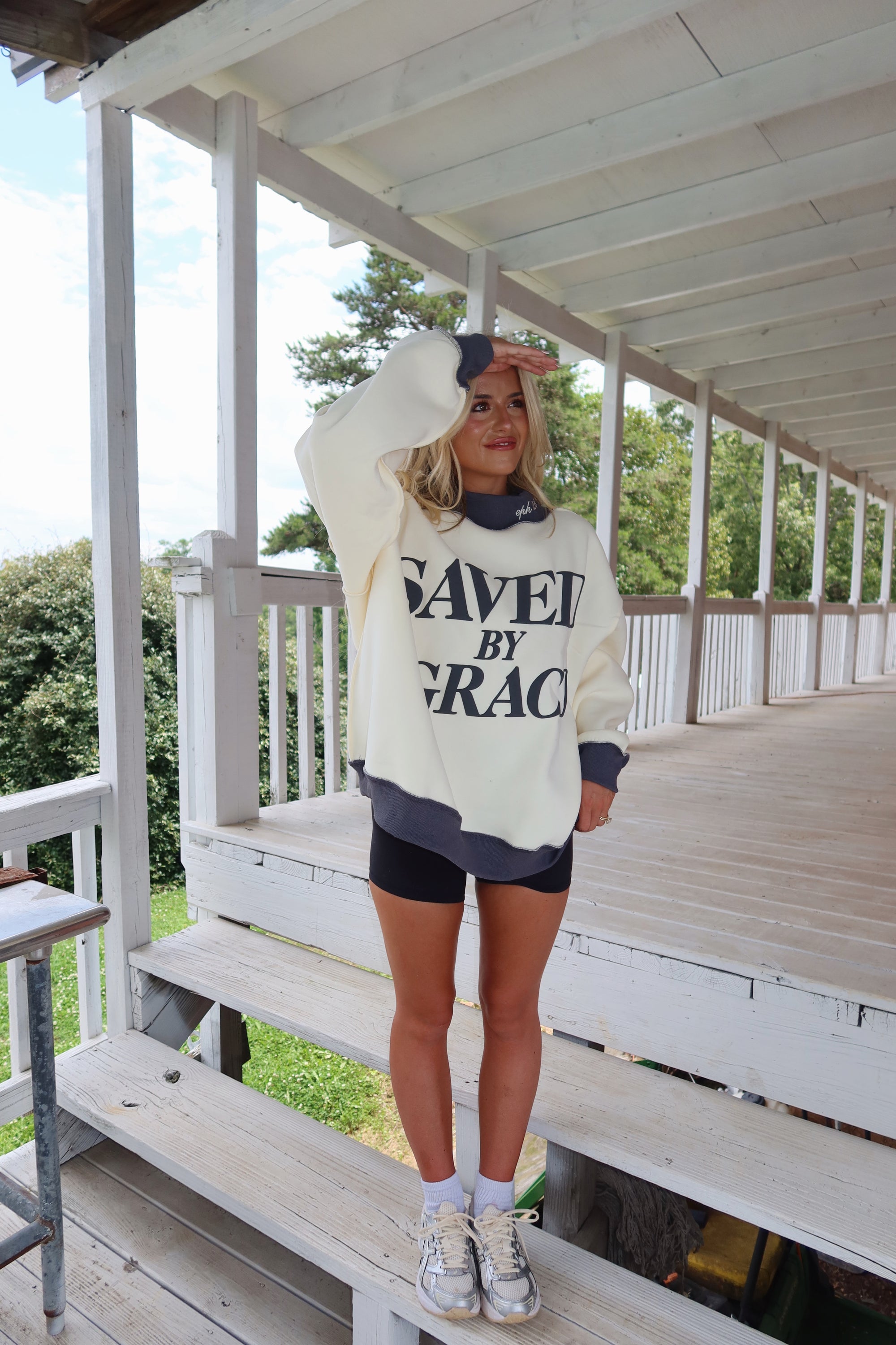 SAVED BY GRACE MOCK-NECK