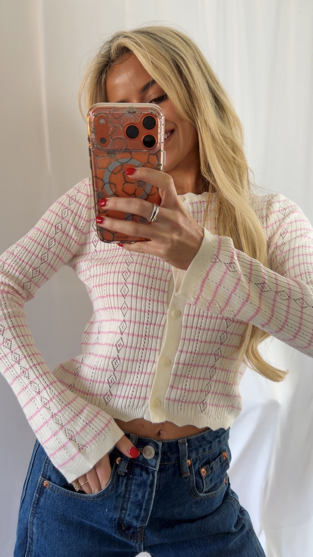 Blush & Cream Cardigan