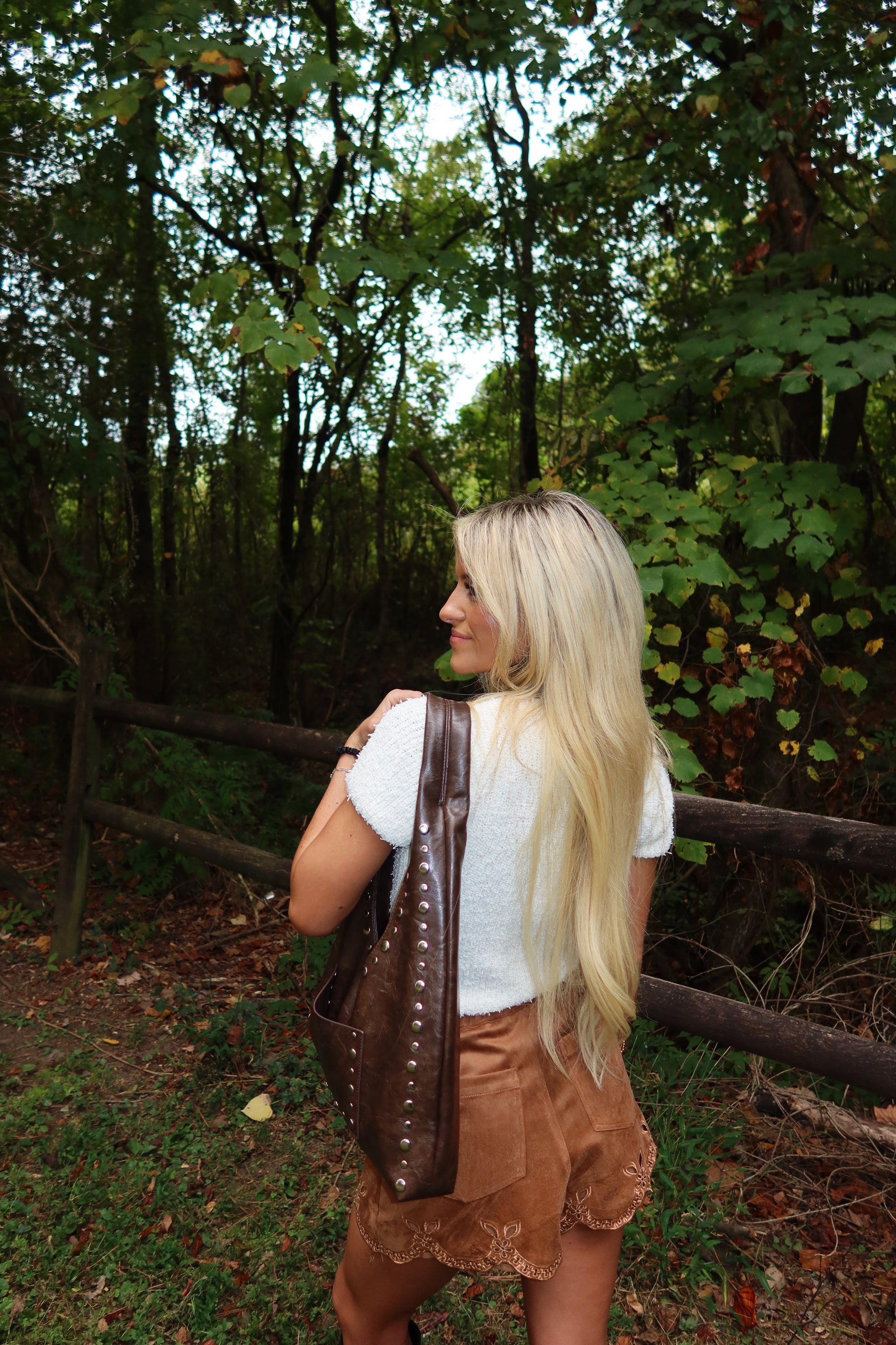 Cinnamon Suede Eyelet Shorts