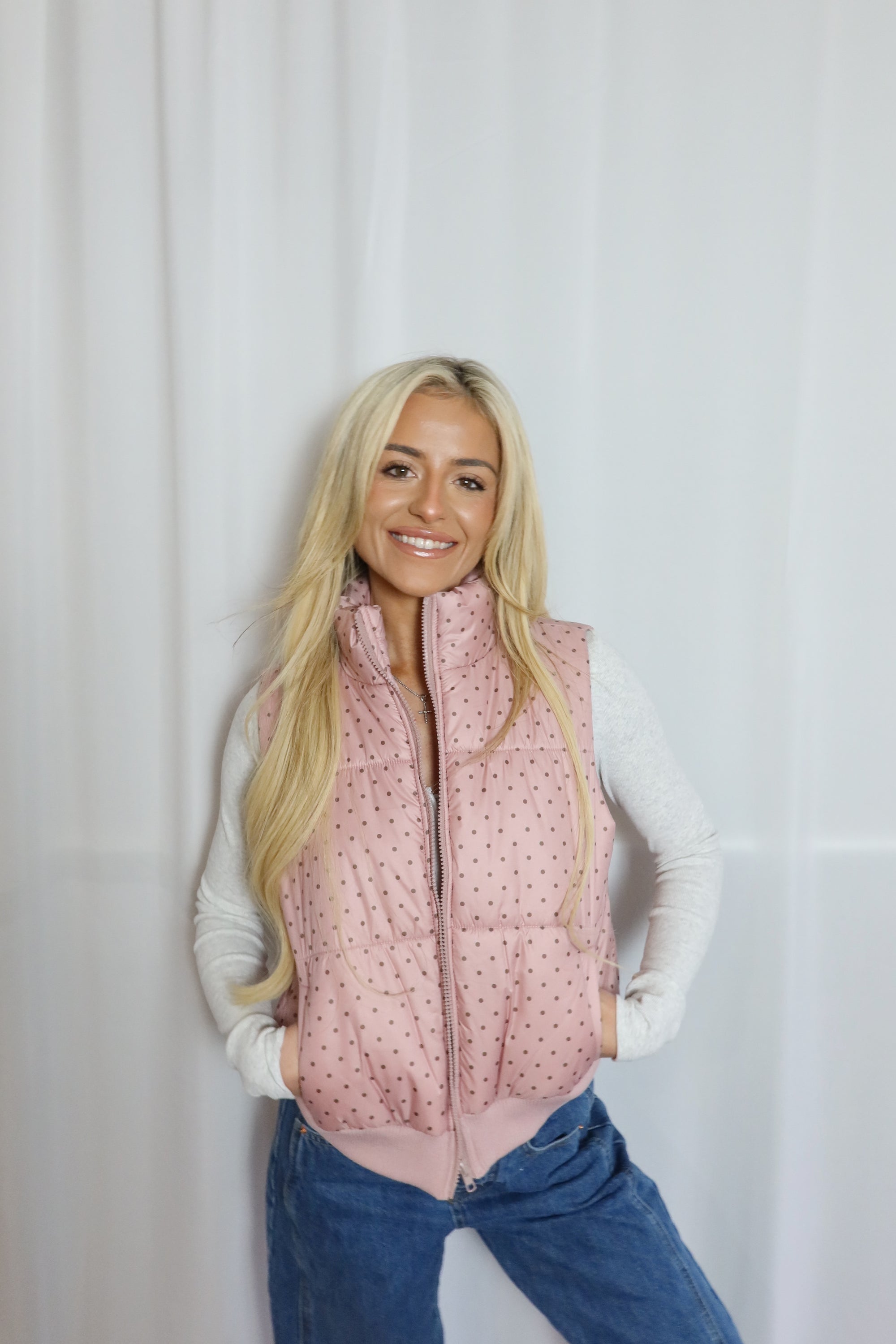 Darling Polka Dot Puffer Vest