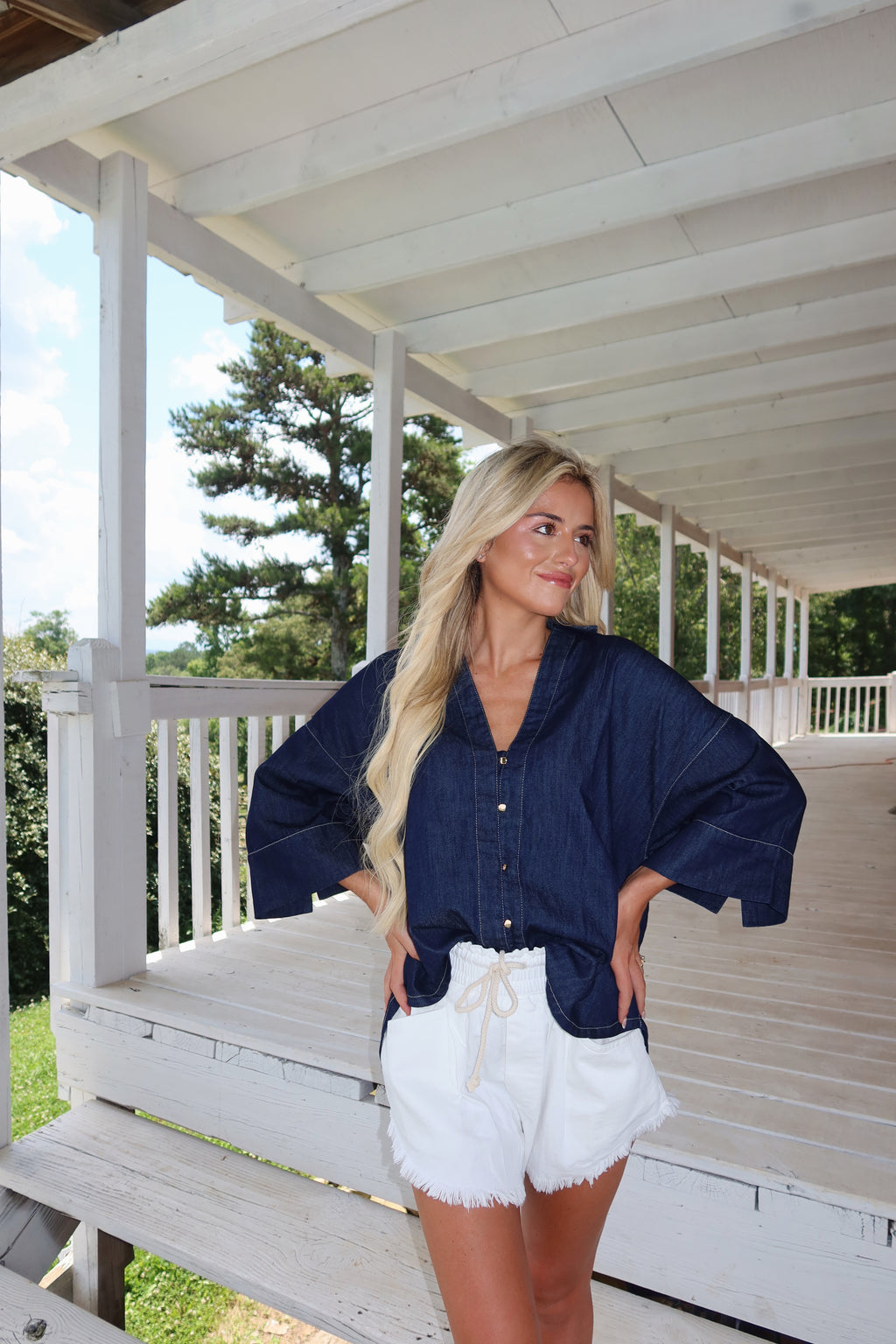 Wrenley Oversized Denim Top
