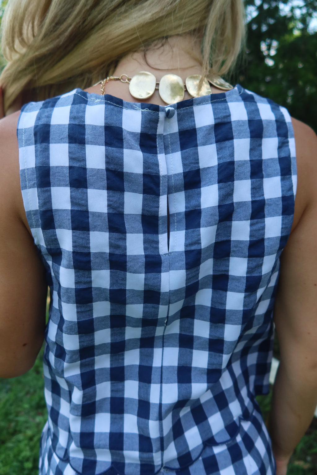 Autumn Patch Gingham Set (Navy)