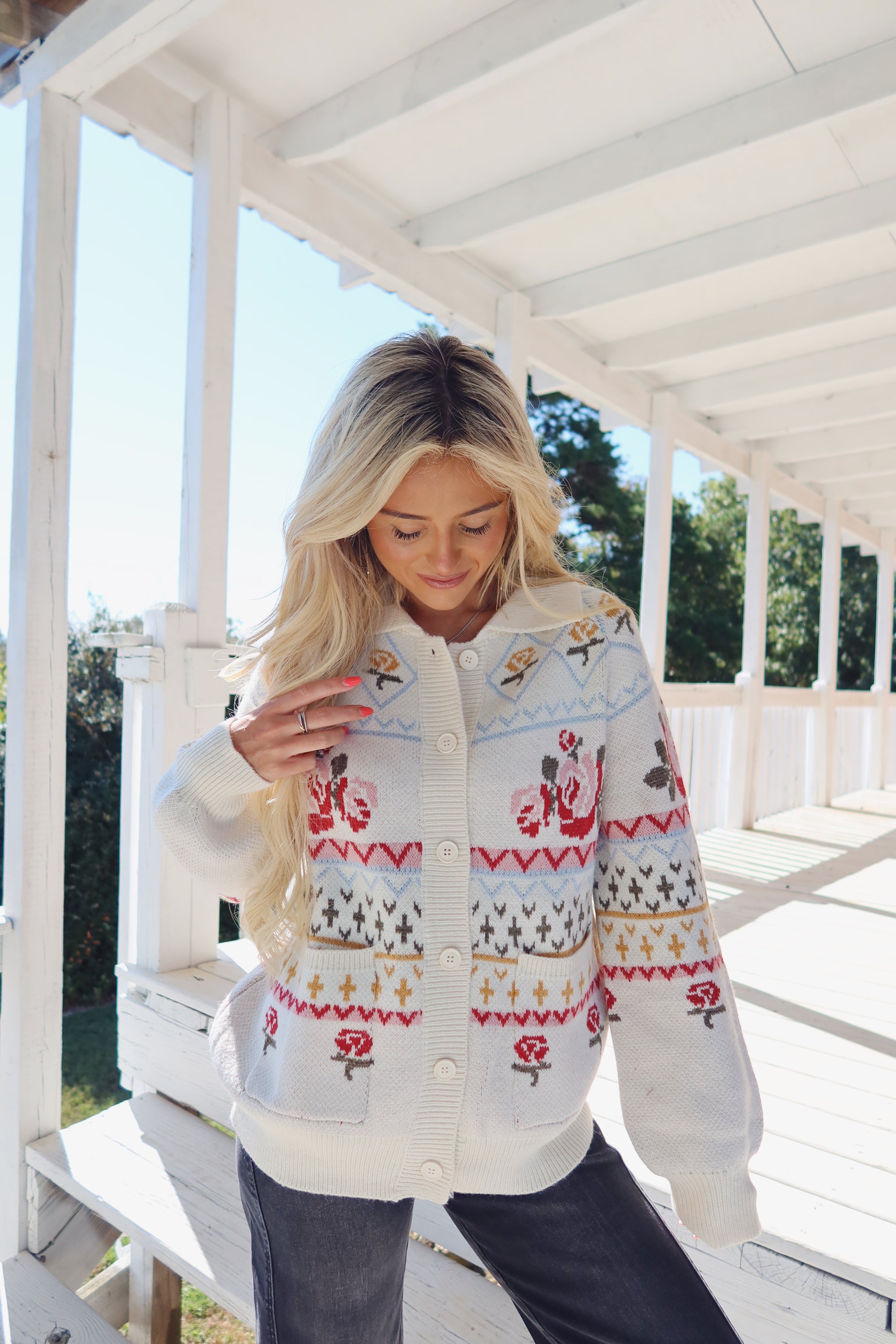 Floral Button Up Cardigan