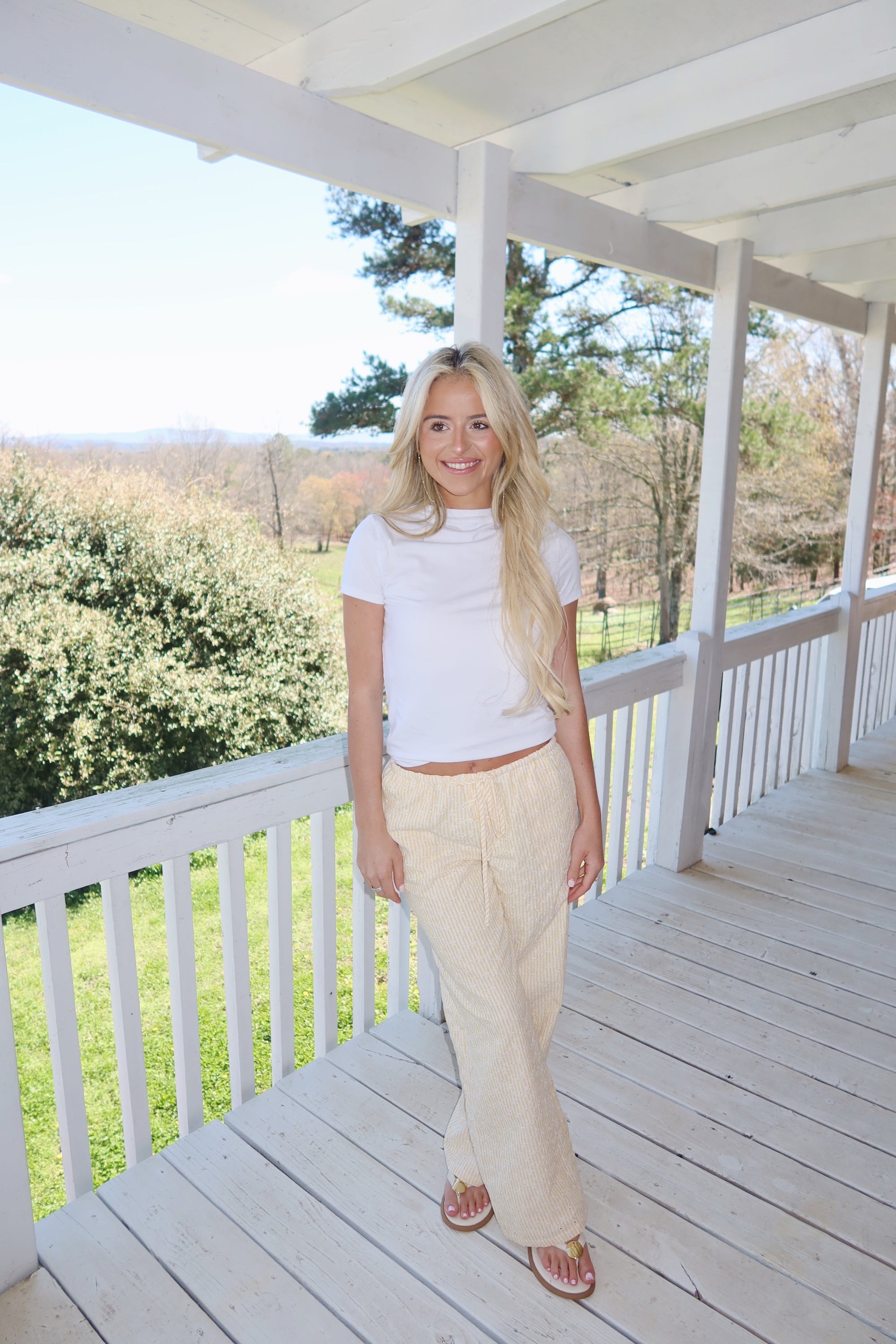 Newport Striped Wide Leg Pants (Yellow)