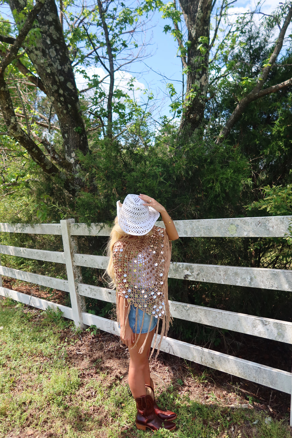 Lunara Sequin Fringe Poncho