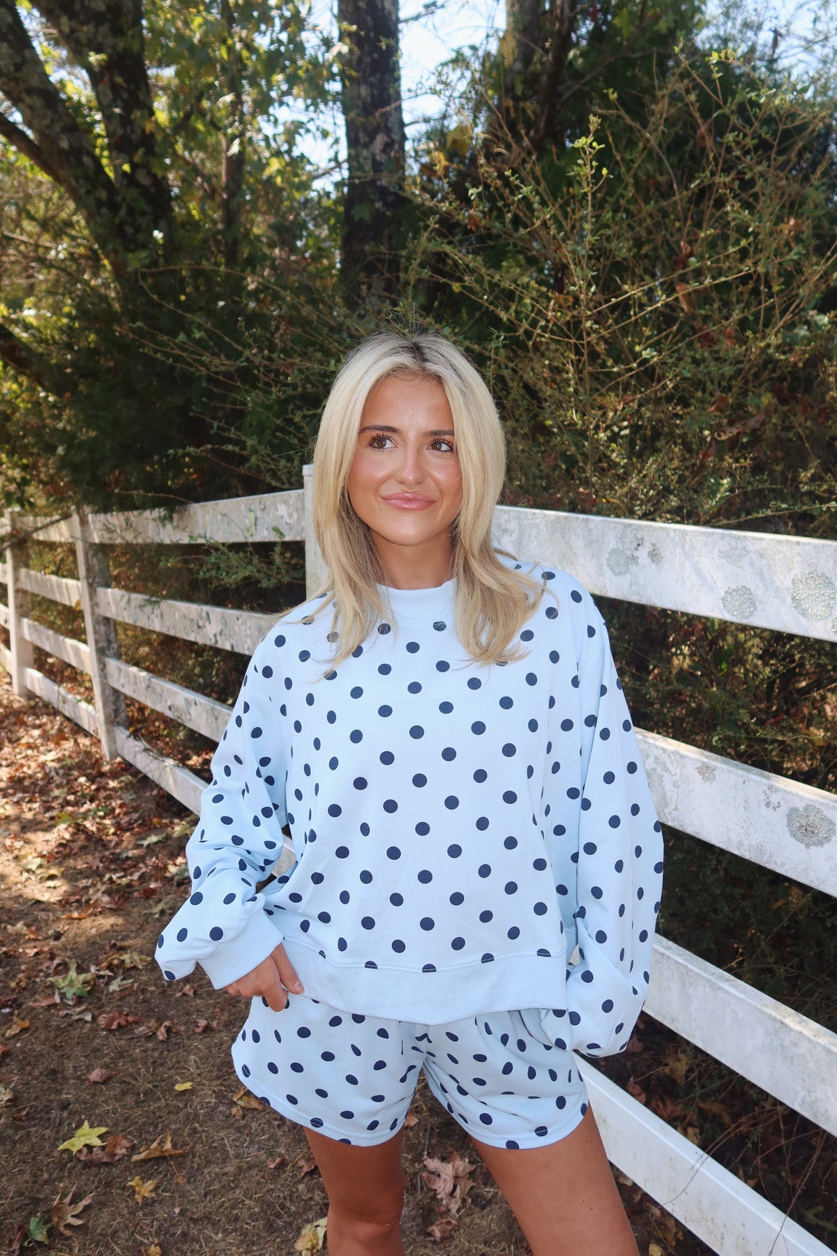 Angela Polka Dot Mockneck
