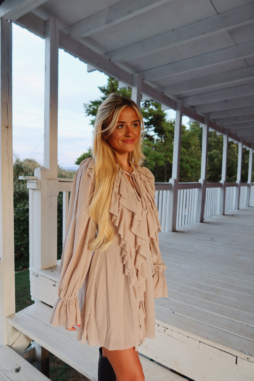 Ruffles Romper Dress (stone)