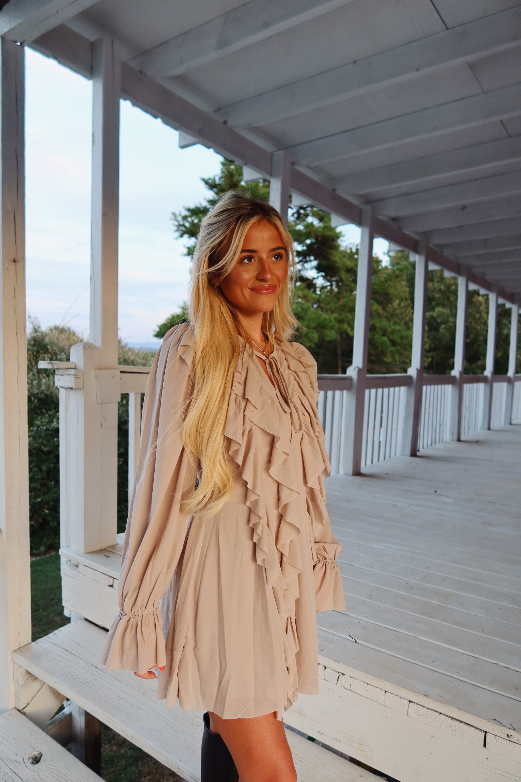 Ruffles Romper Dress (stone)
