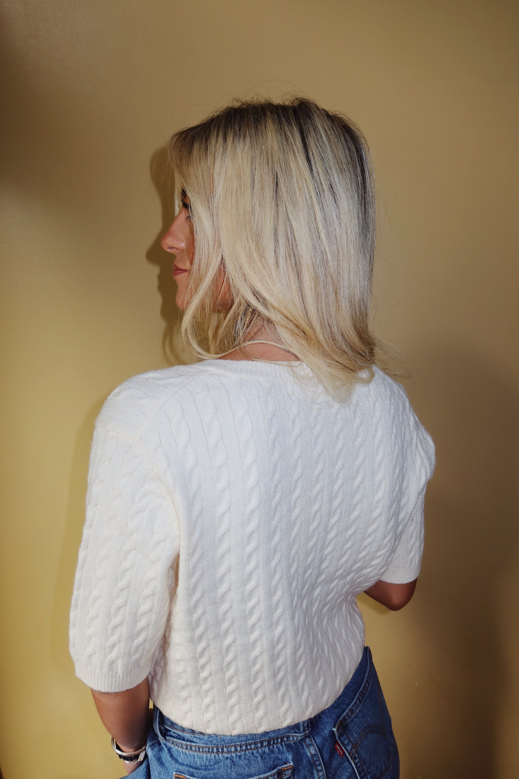 Pearl Cable Knit Cardigan