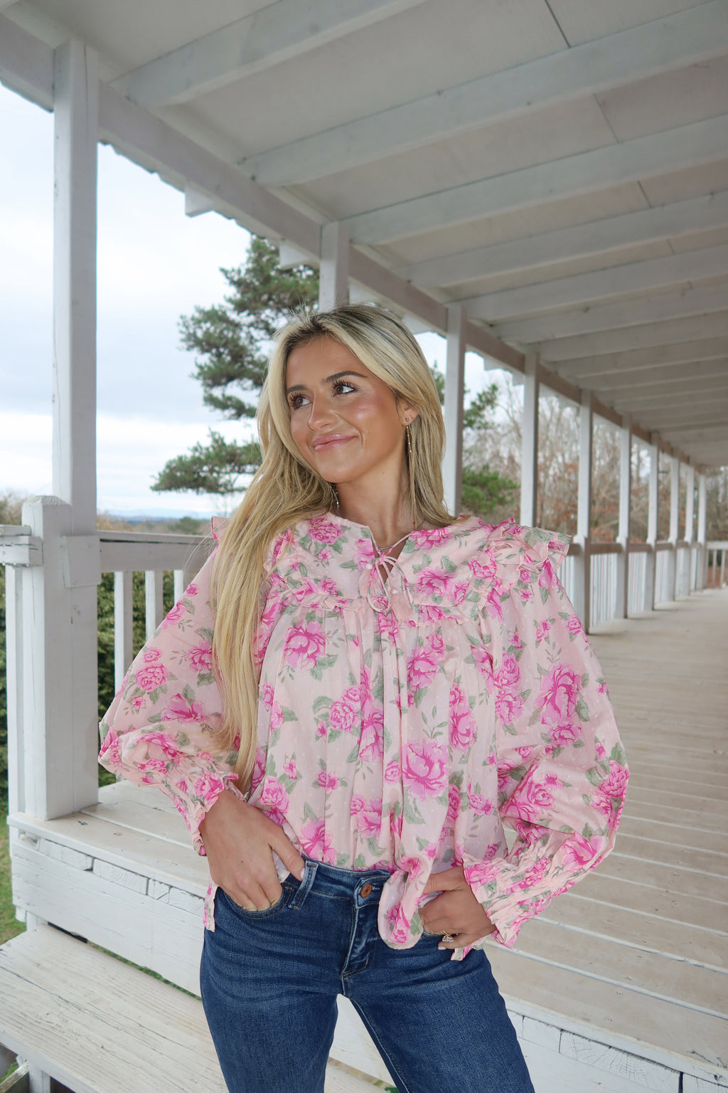 Alivia Floral Ruffle Blouse