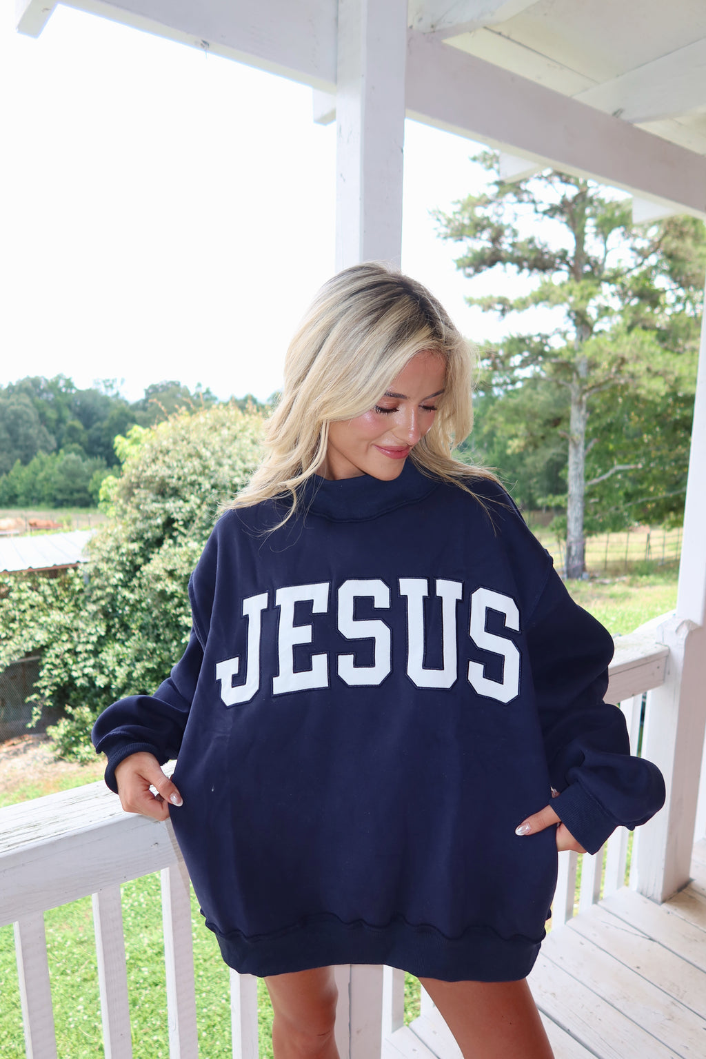JESUS MOCK-NECK
