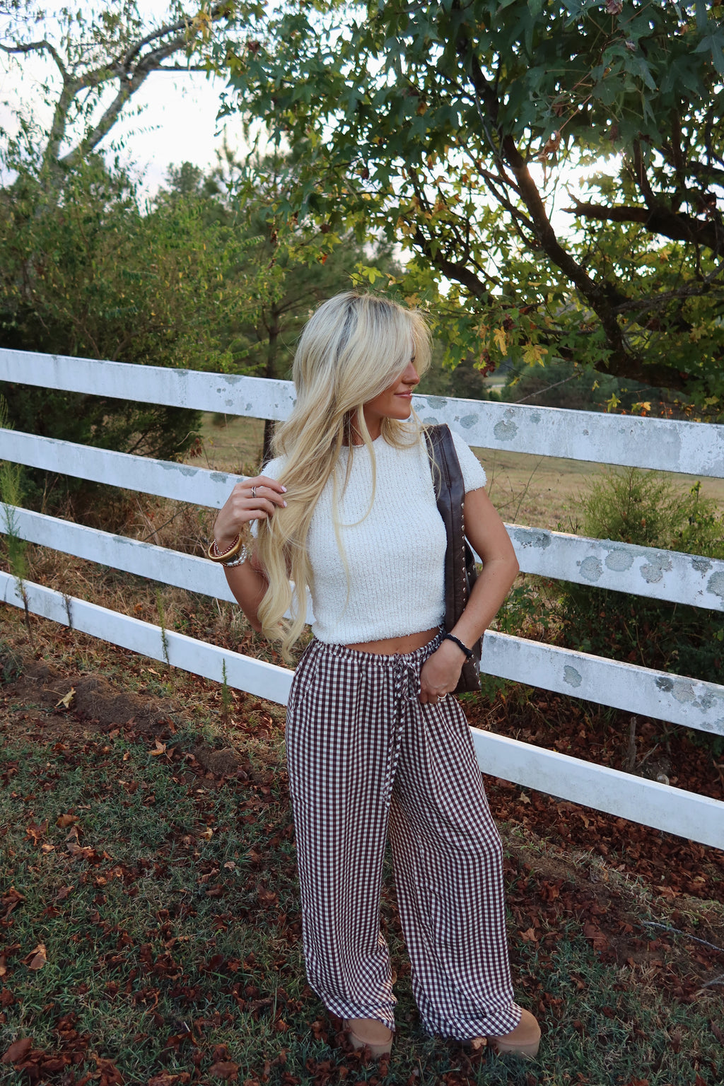 Café Gingham Pants