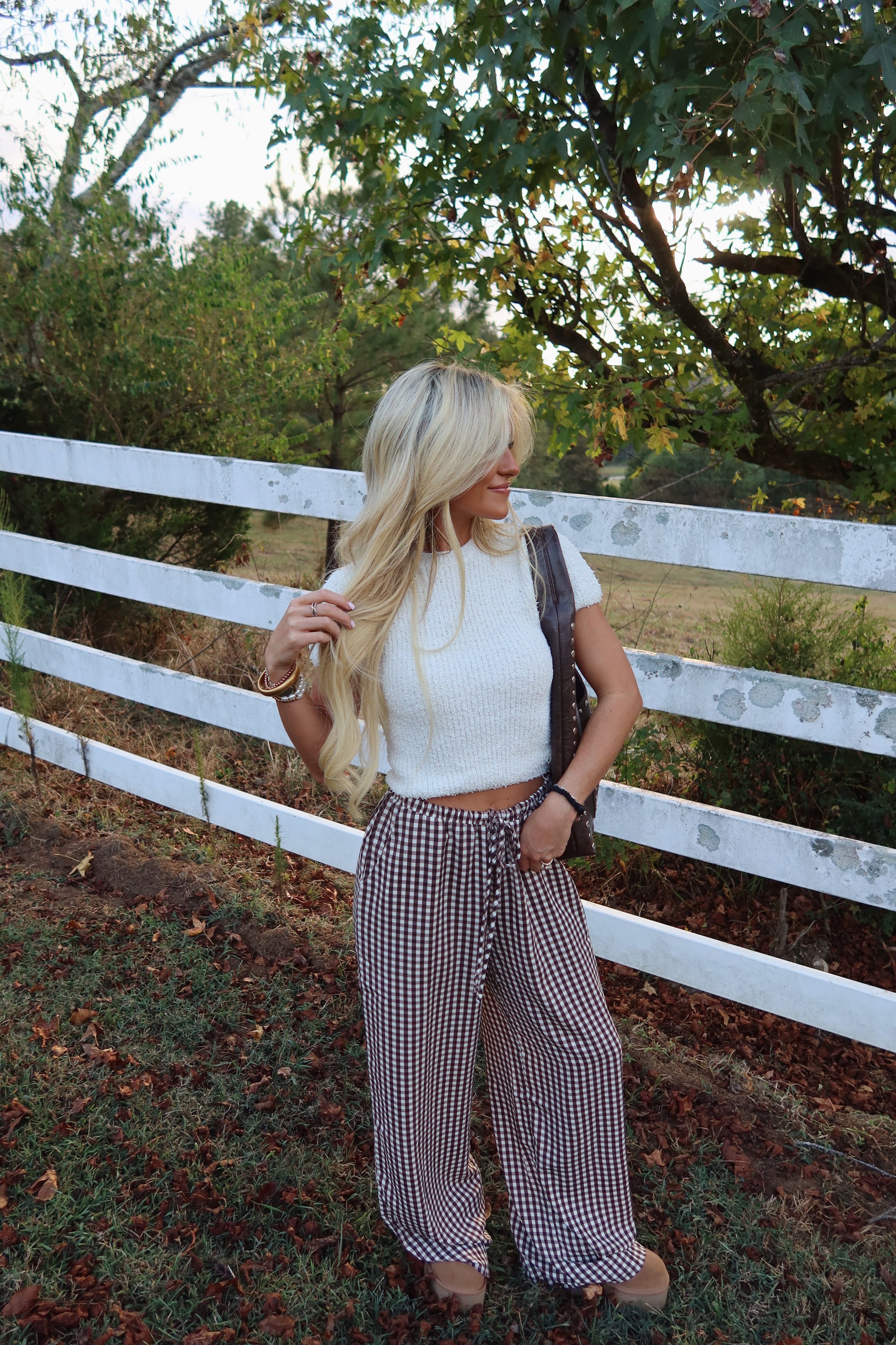 Café Gingham Pants