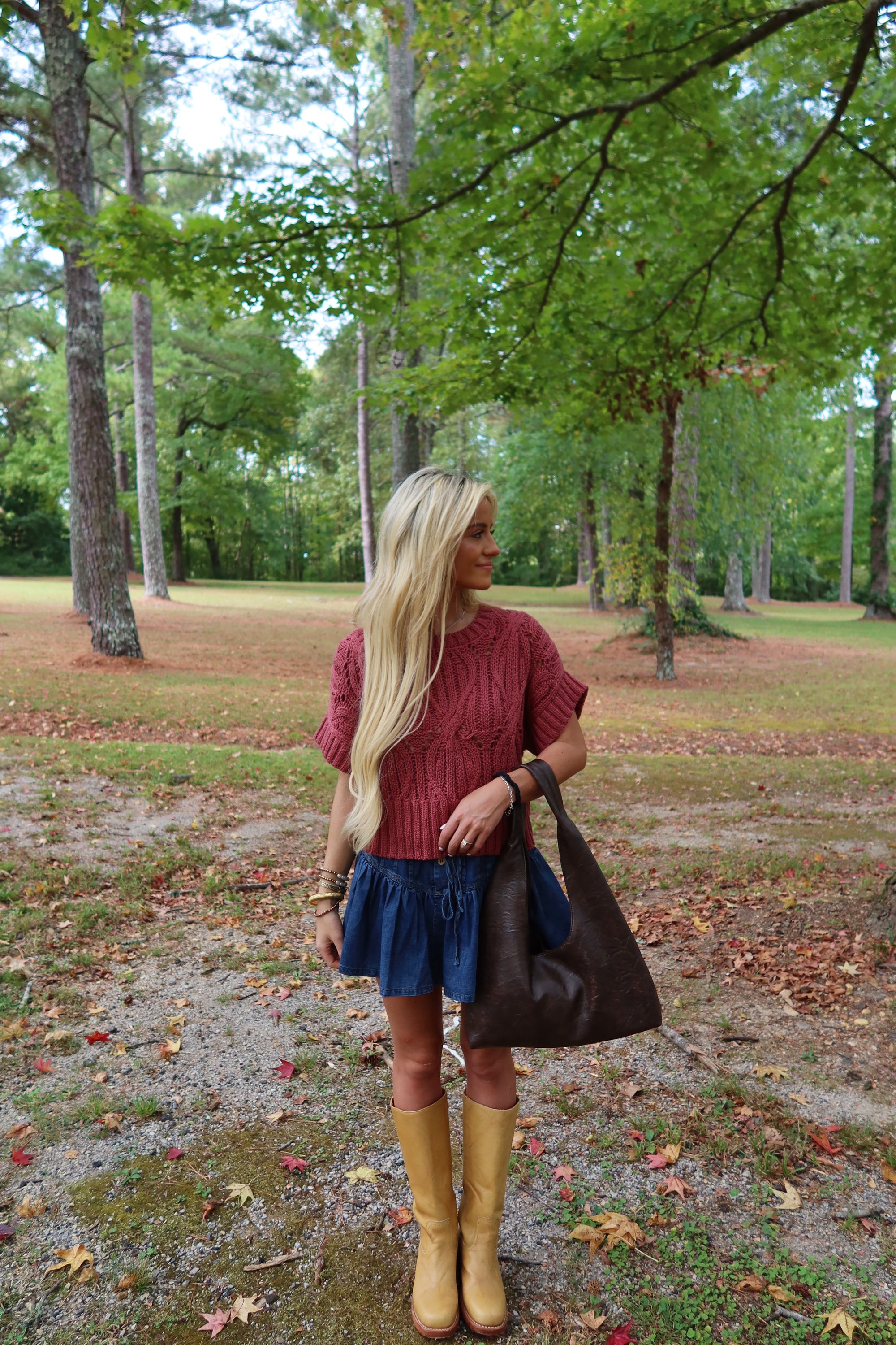 Lennie Crochet Sweater (Wine)