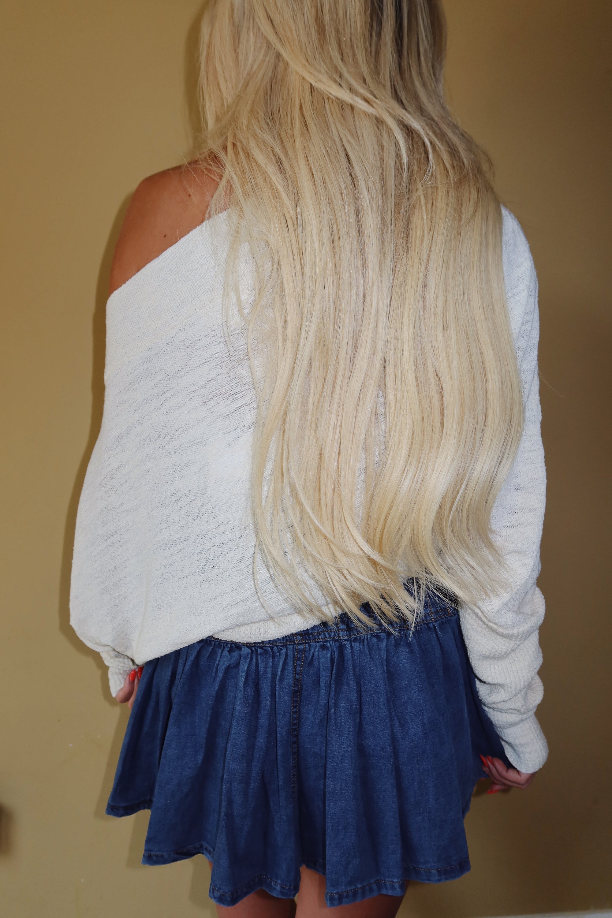 Denim Flare Mini Skirt
