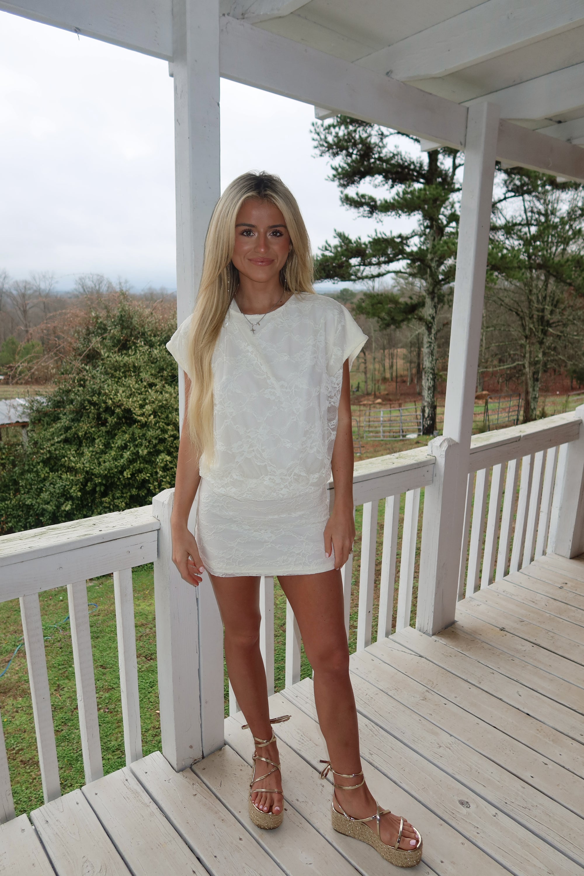 Rose Lace Dolman Mini Dress