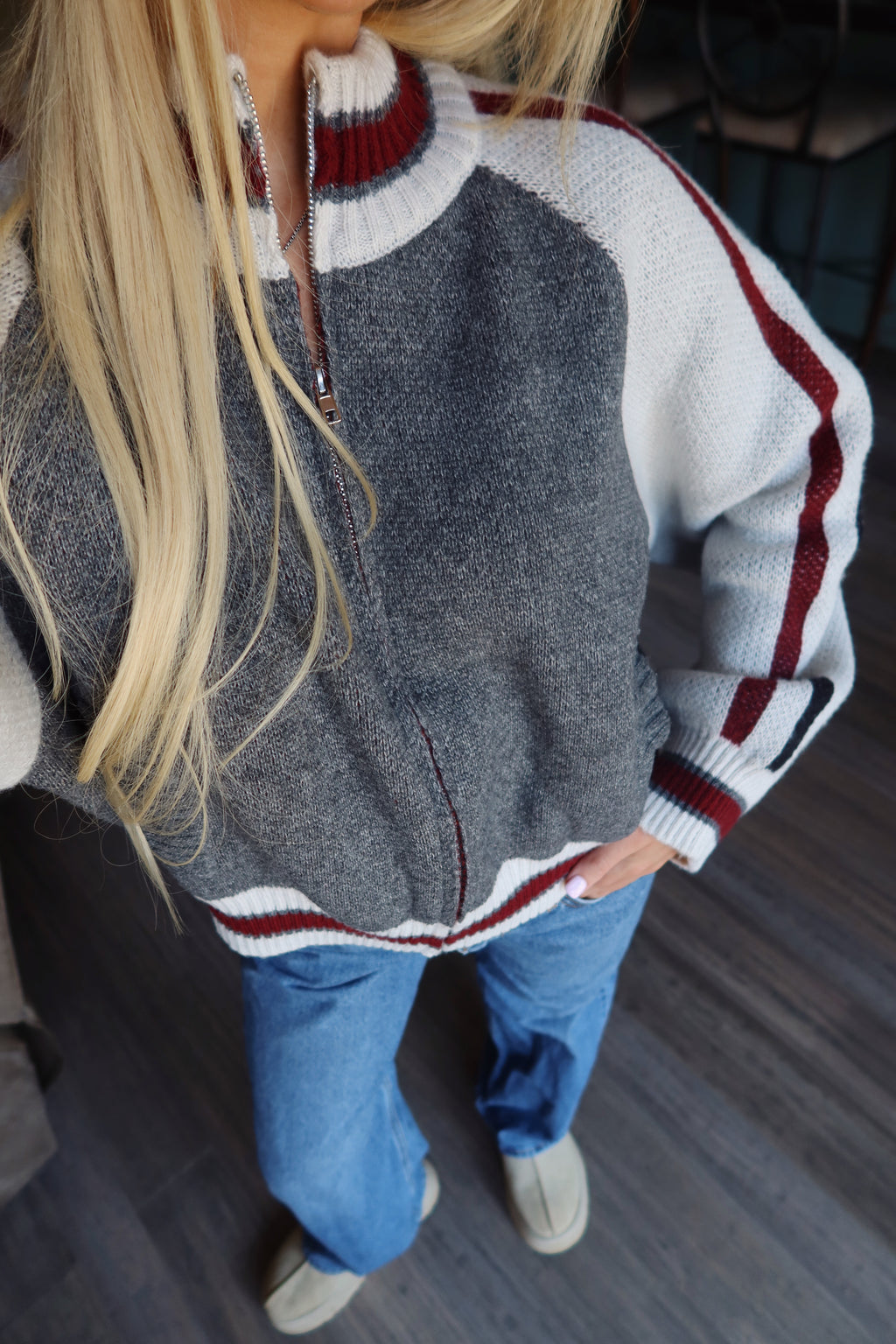 Mock neck Zip Up