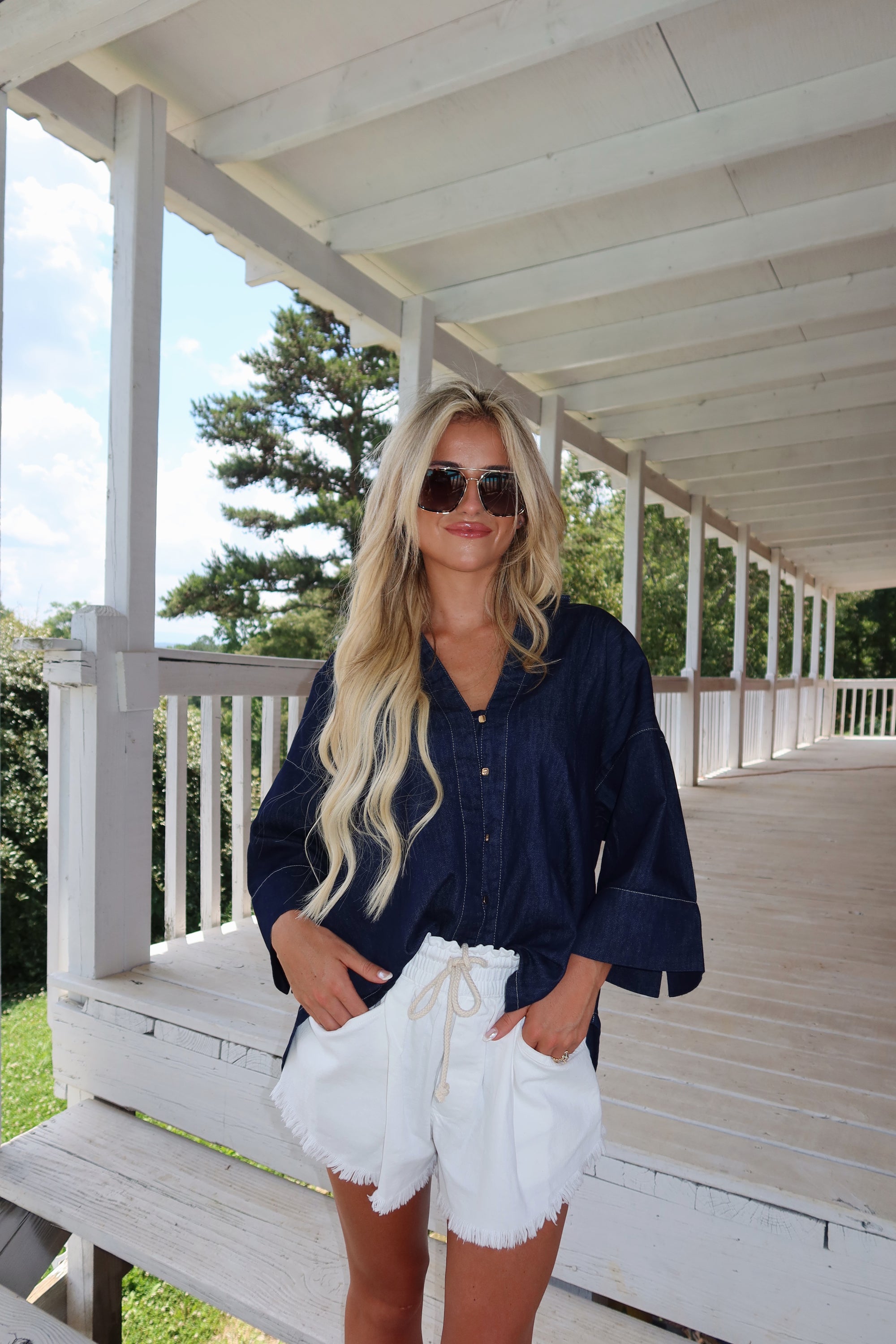 Wrenley Oversized Denim Top
