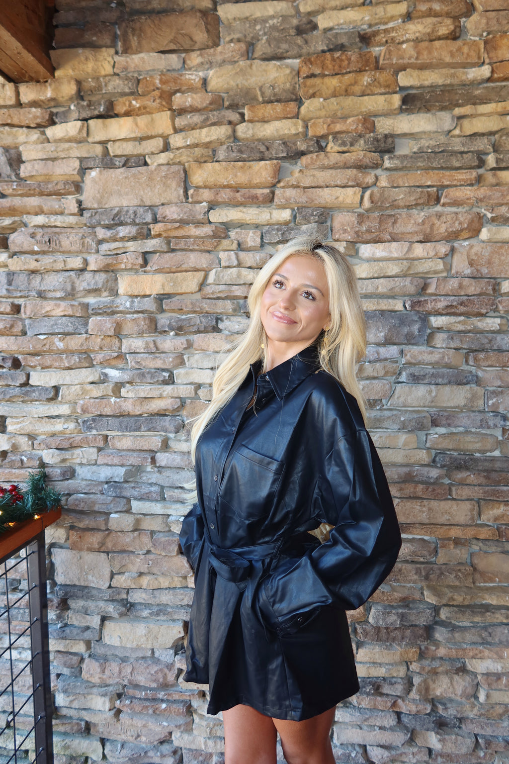Bre Leather Romper (Black)