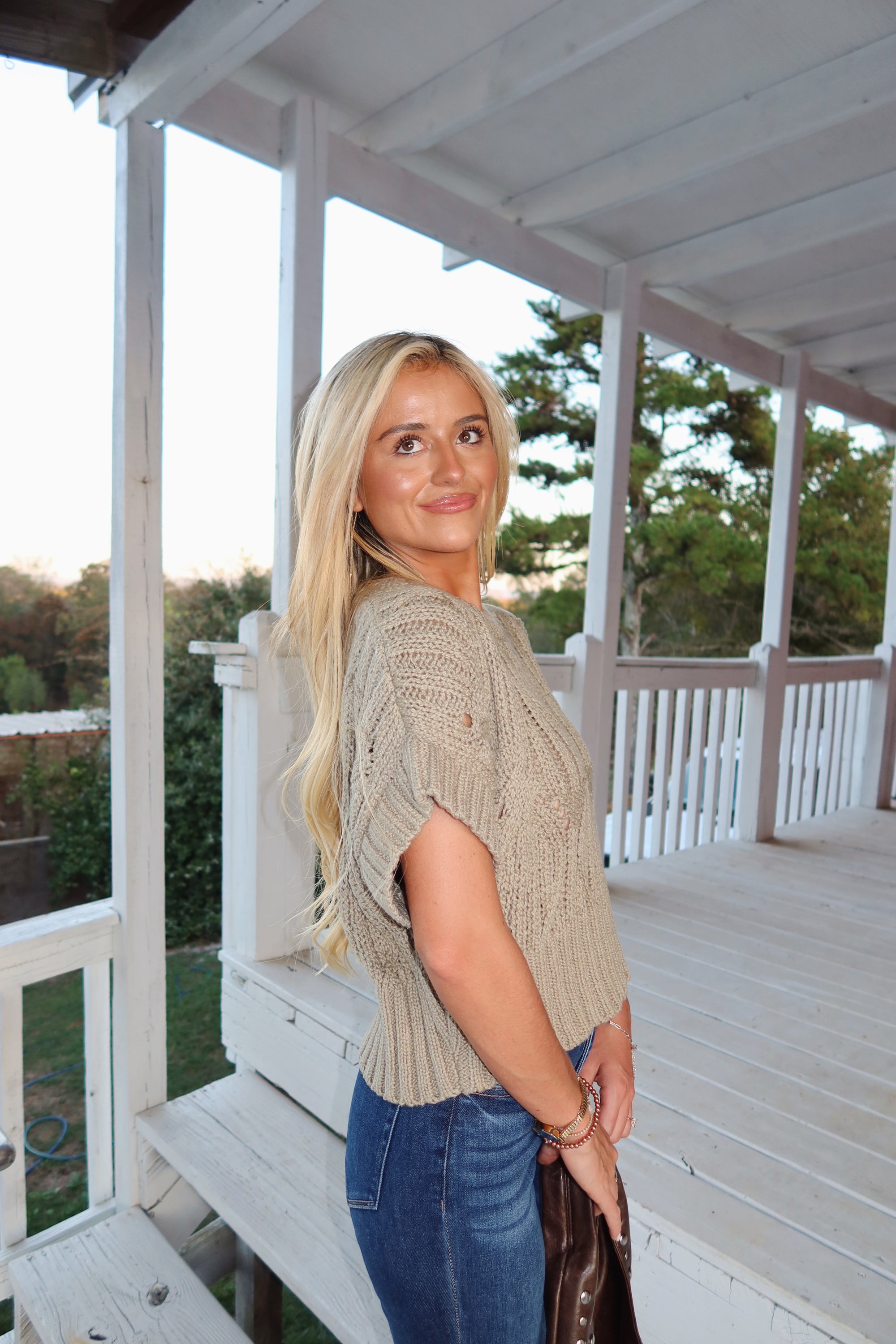 Lennie Crochet Sweater (Olive)