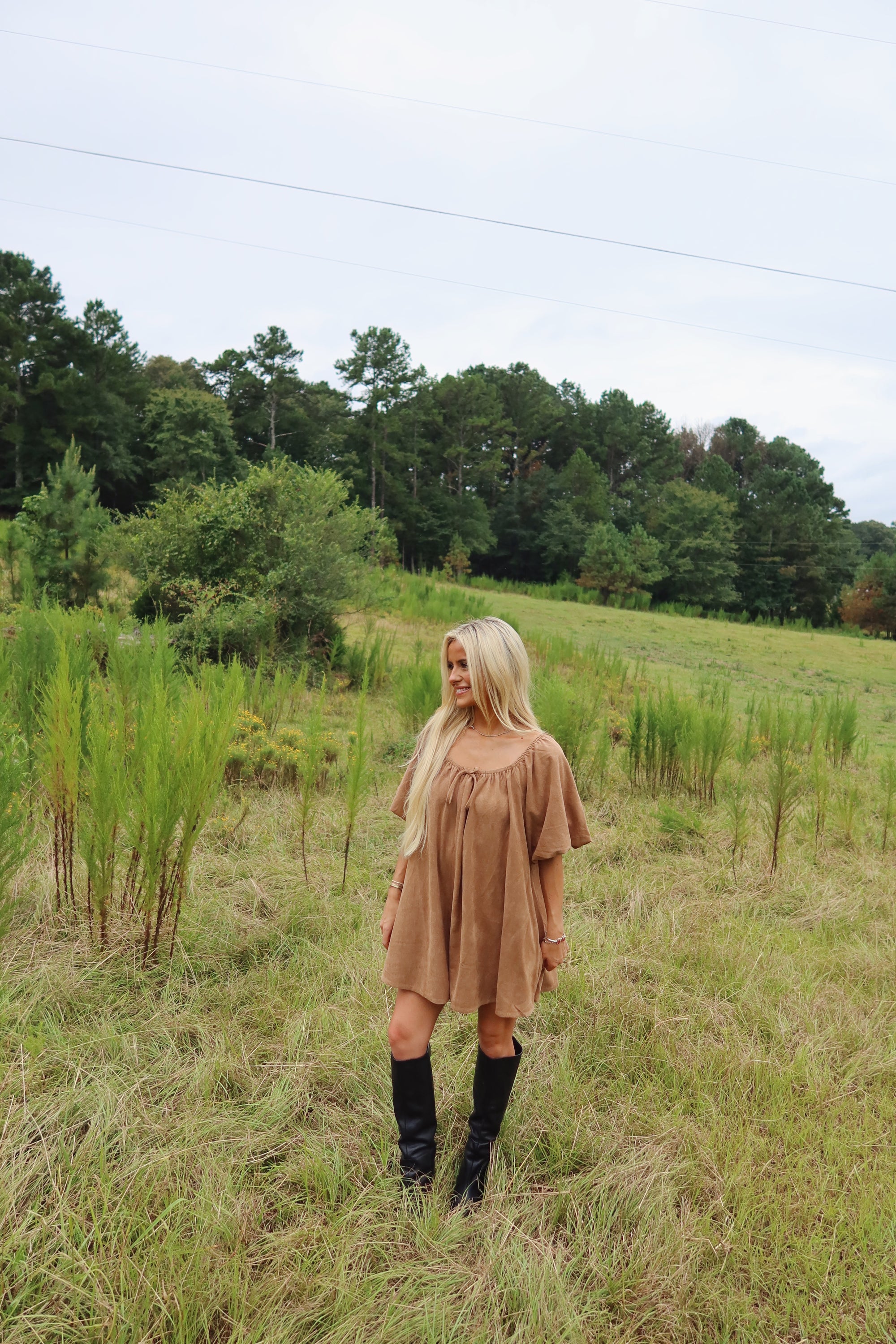 Suede Babydoll Romper