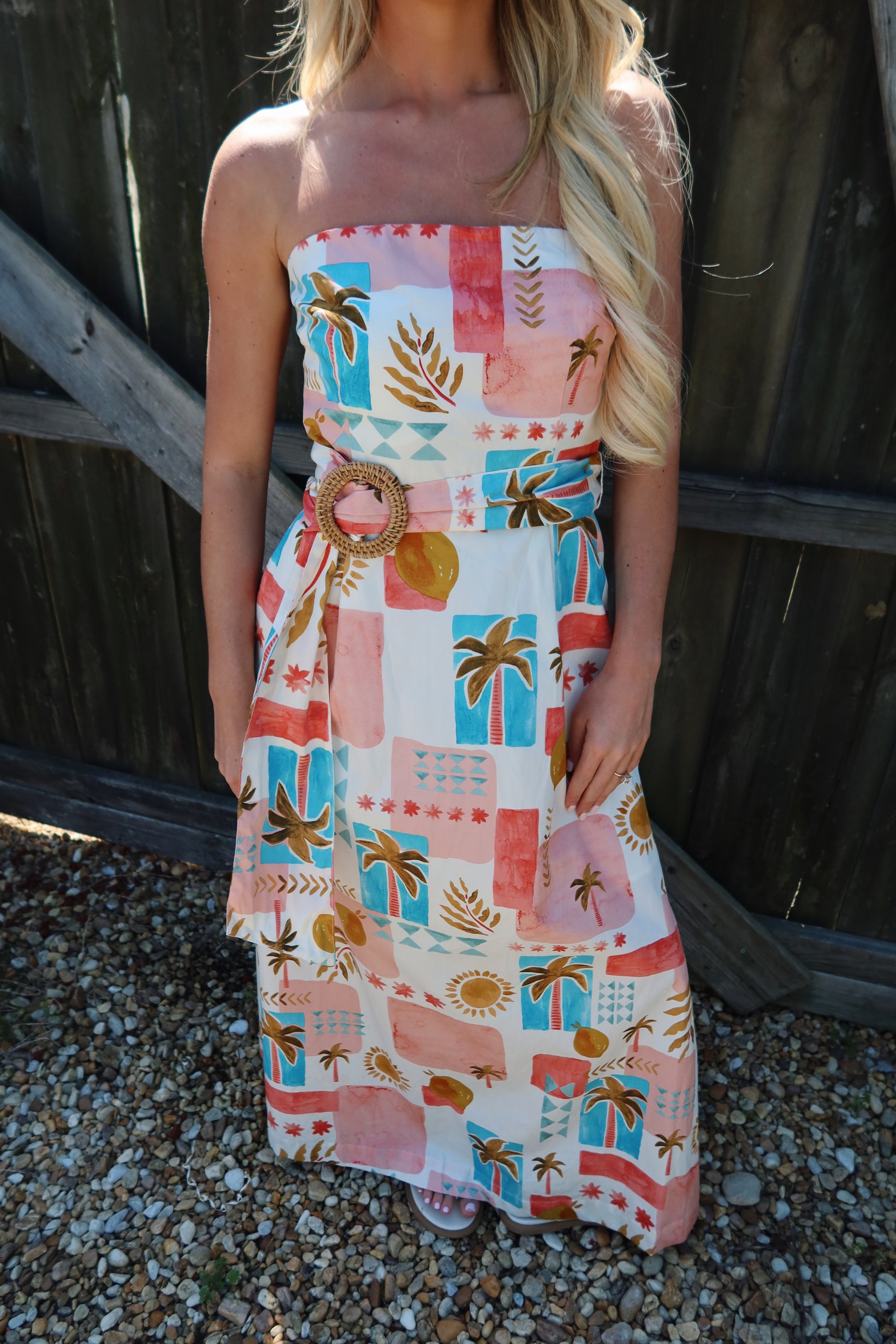 Moroccan Spring Belted Maxi Dress