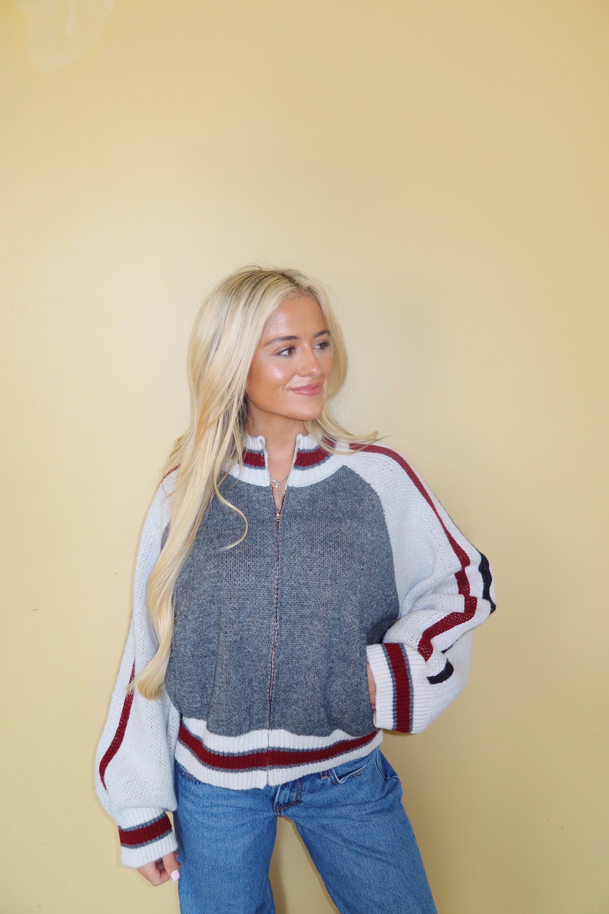 Mock neck Zip Up