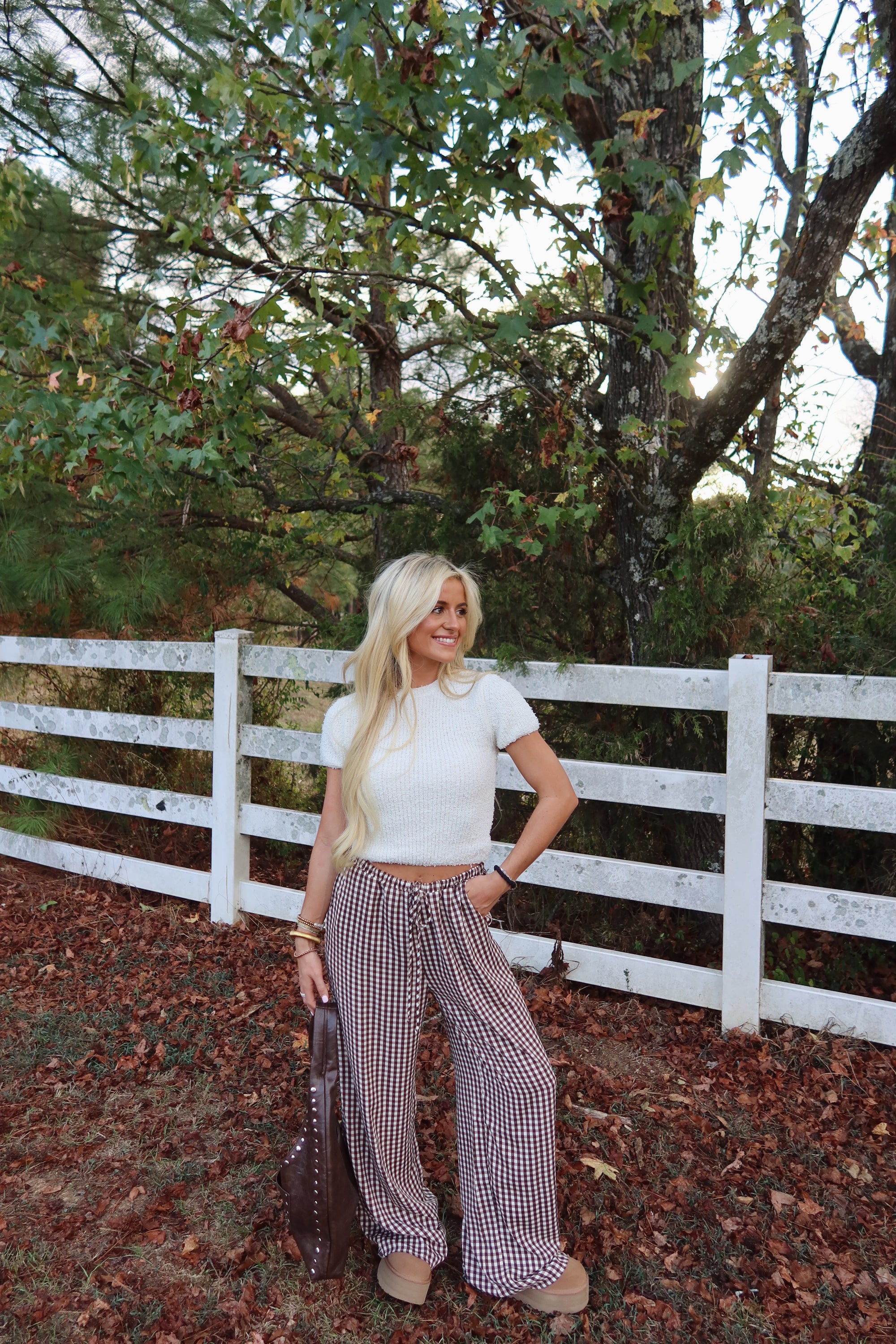 Café Gingham Pants
