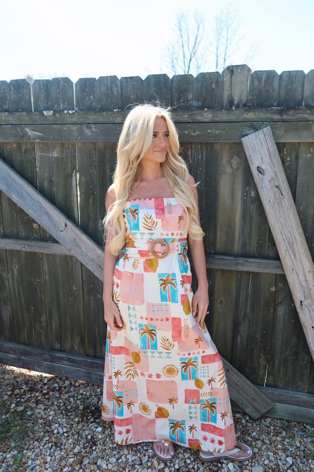 Moroccan Spring Belted Maxi Dress