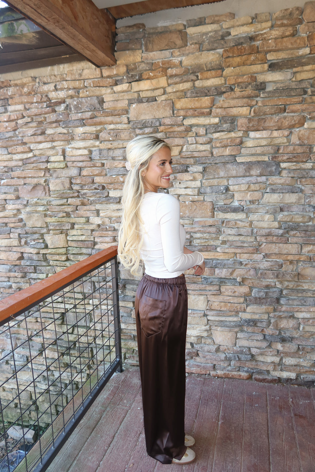 Sylvie Satin Pants (Brown)