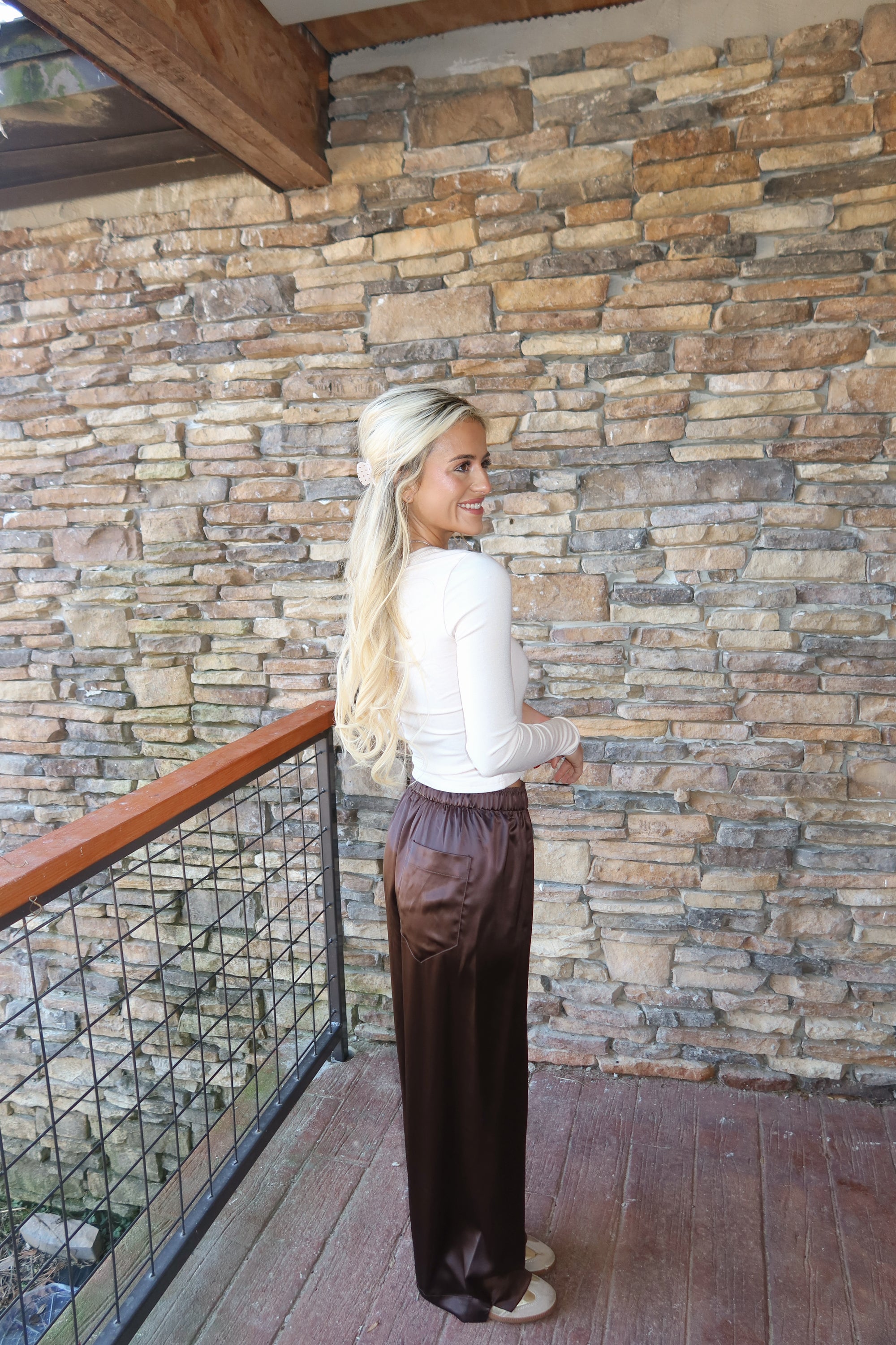 Sylvie Satin Pants (Brown)