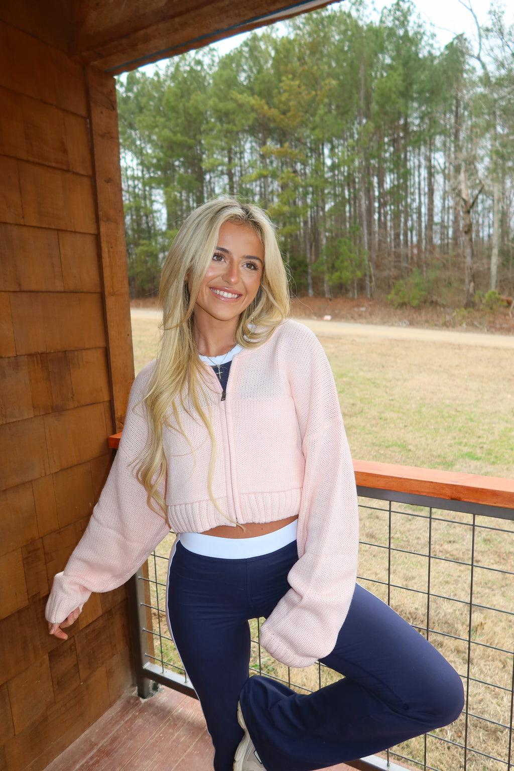 Palmer Knit Zip Up (Pink)