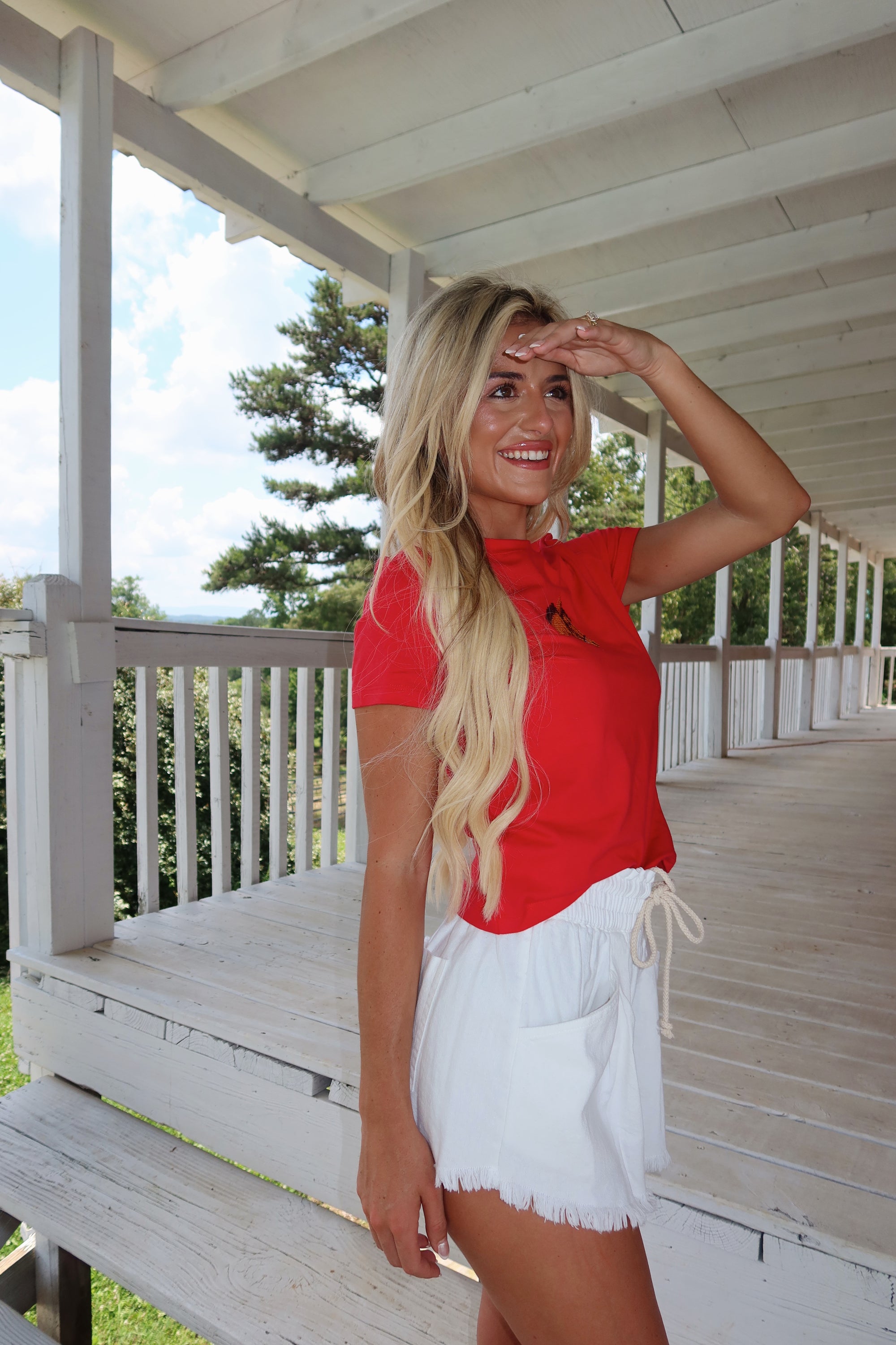 Frayed Hem Rope Waist Shorts