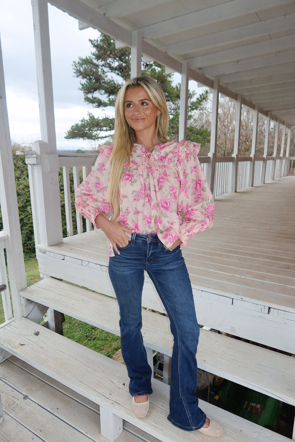 Alivia Floral Ruffle Blouse