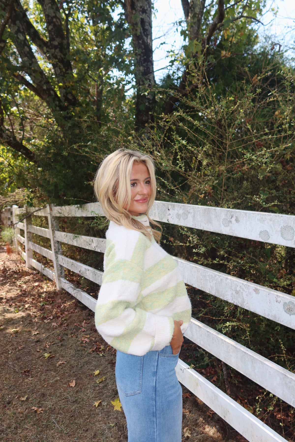 The Heritage Stripe Cardigan (Green)