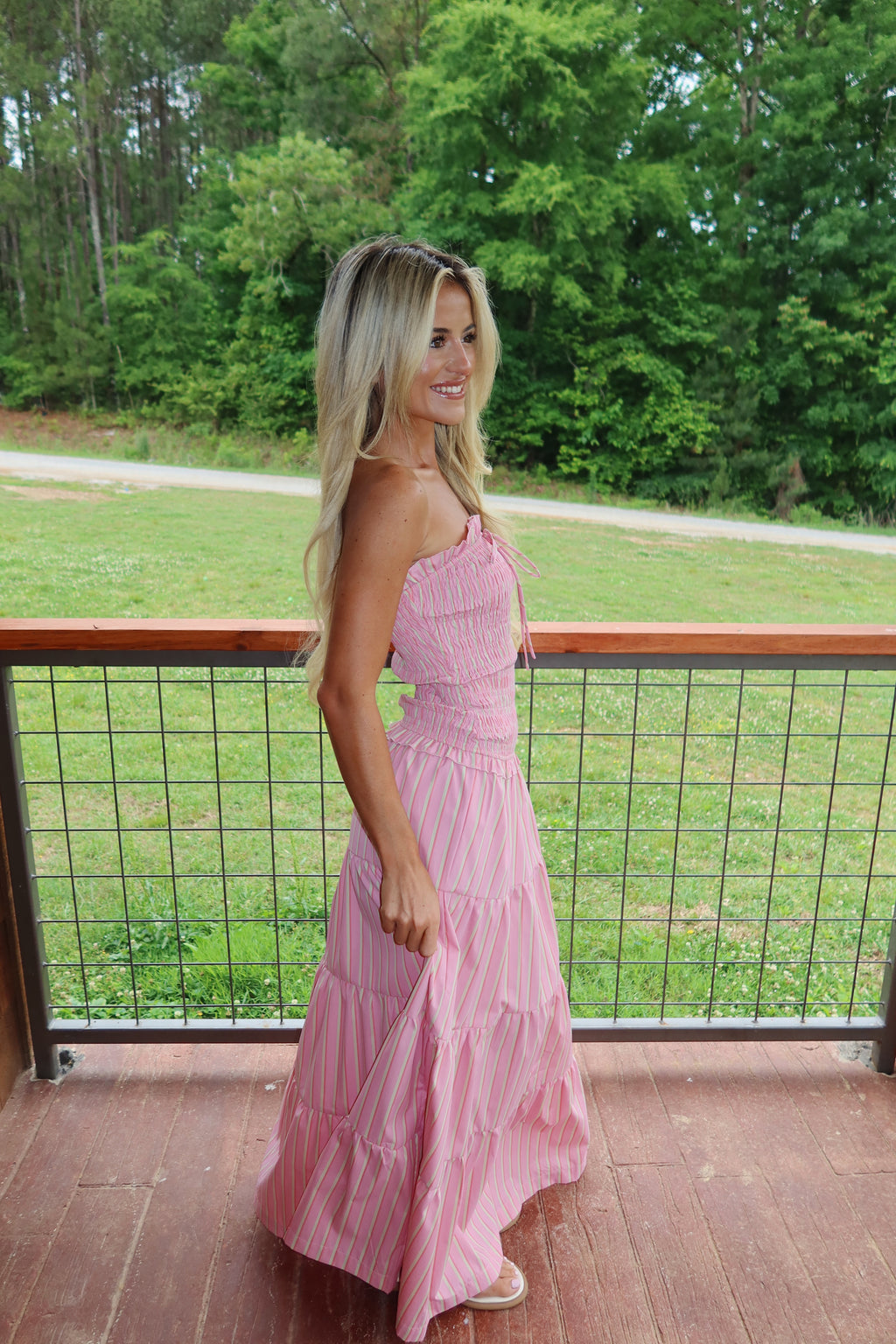 Bellport Striped Smocked Maxi Dress