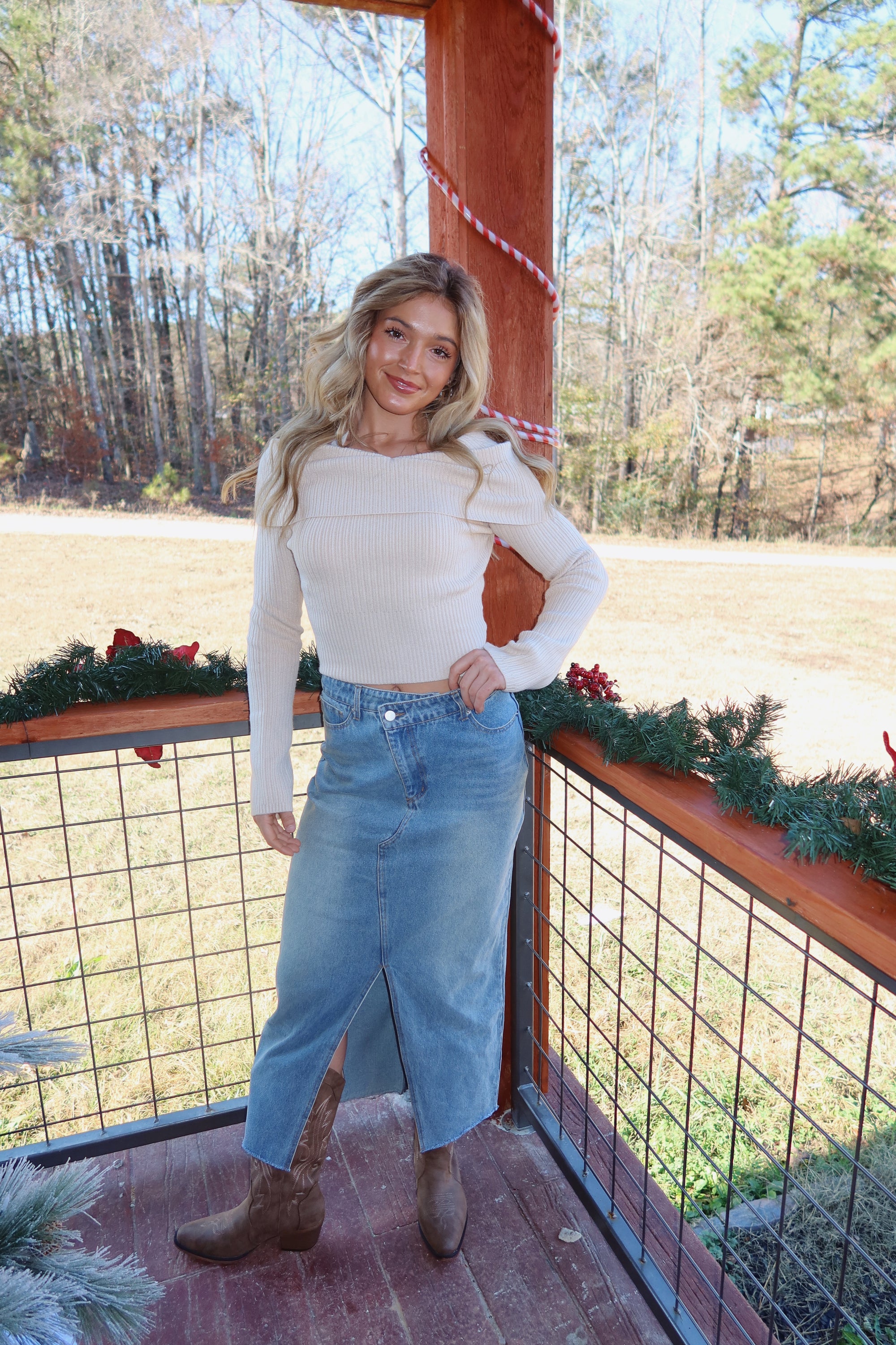 Dixie Denim Midi Skirt