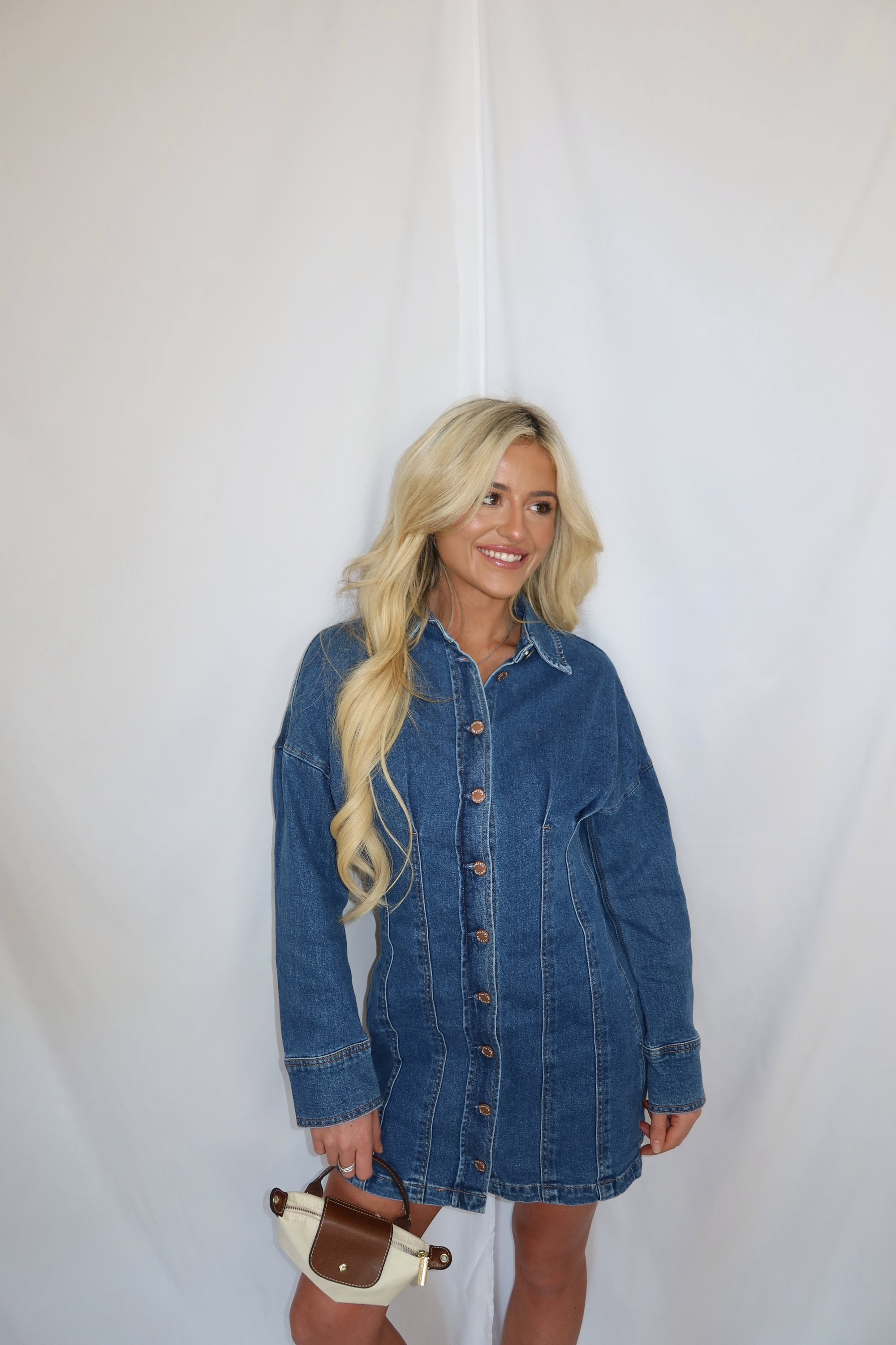Collins Button Down Denim Dress