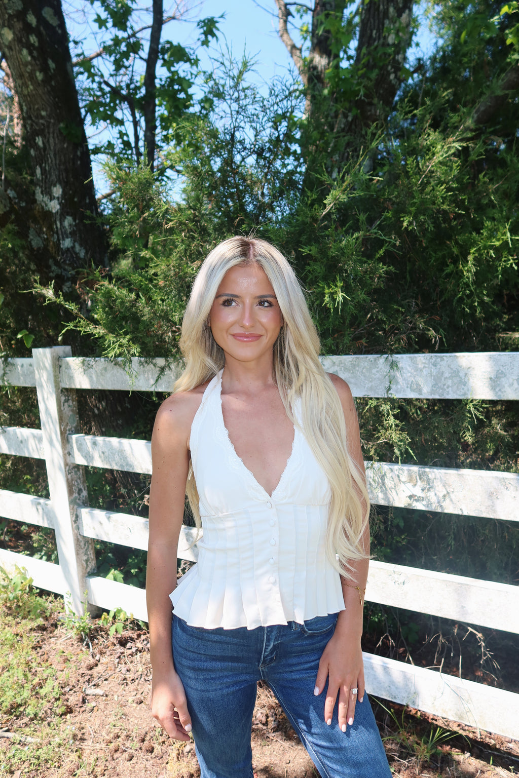 Alana Halter Top-Champagne