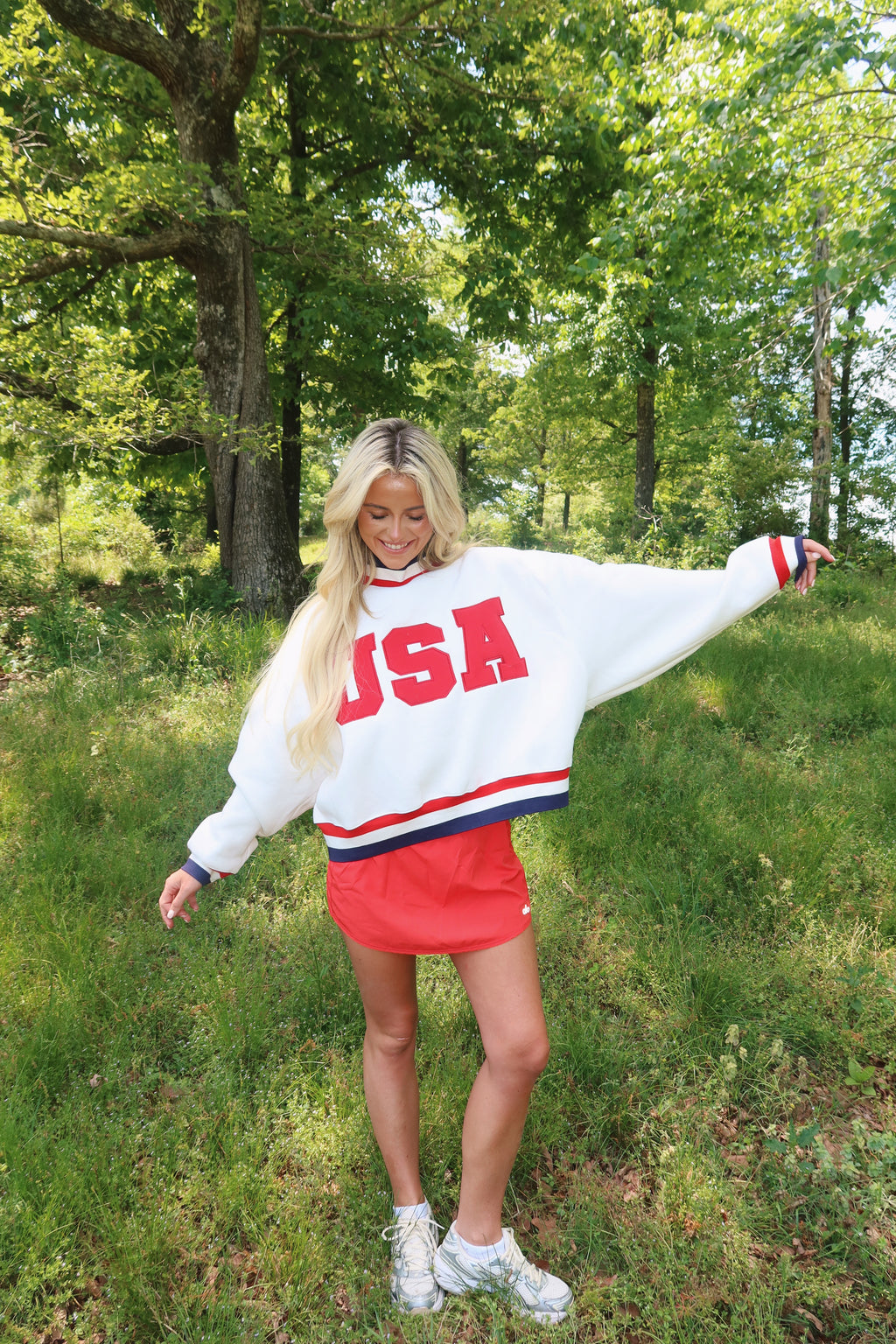 USA Mock Neck-WHITE