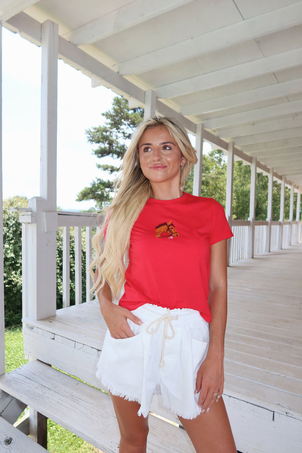 Horse Embroidered Baby Tee