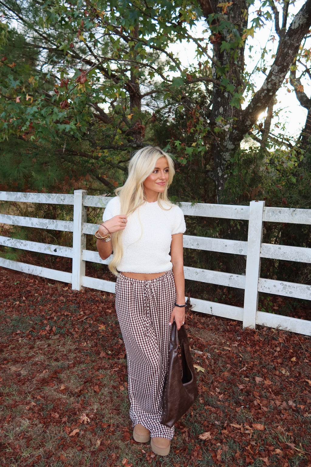 Café Gingham Pants